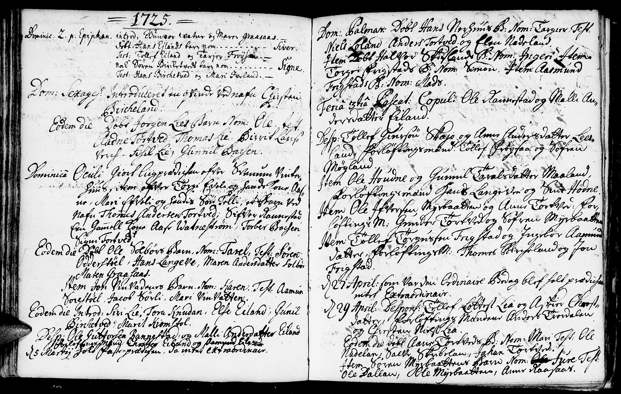 Evje sokneprestkontor, AV/SAK-1111-0008/F/Fa/Fac/L0001: Parish register (official) no. A 1, 1705-1764, p. 98-99