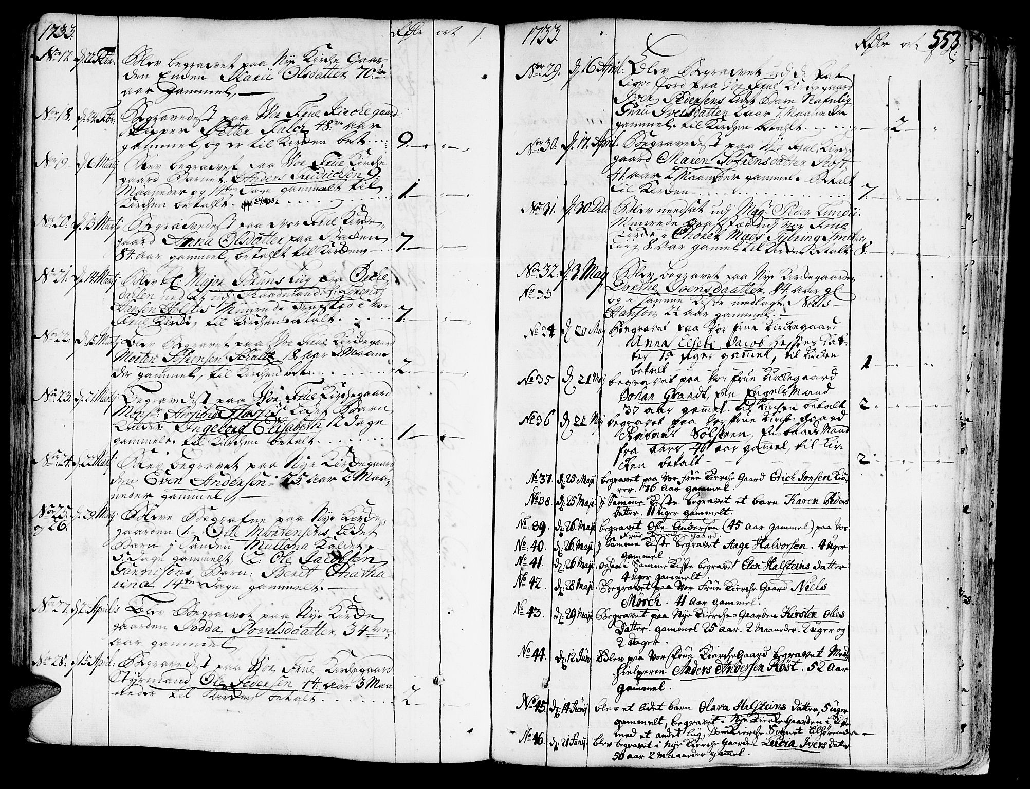 Ministerialprotokoller, klokkerbøker og fødselsregistre - Sør-Trøndelag, SAT/A-1456/602/L0103: Parish register (official) no. 602A01, 1732-1774, p. 553