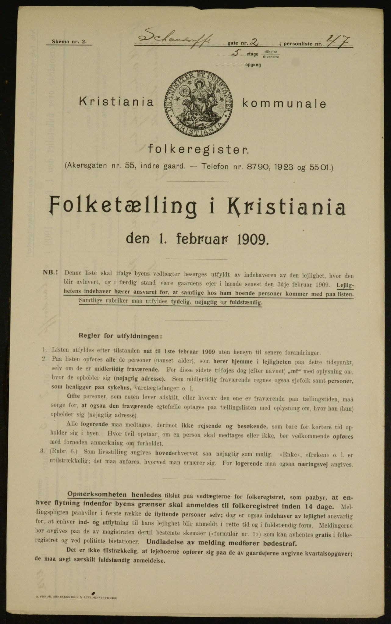 OBA, Municipal Census 1909 for Kristiania, 1909, p. 81413