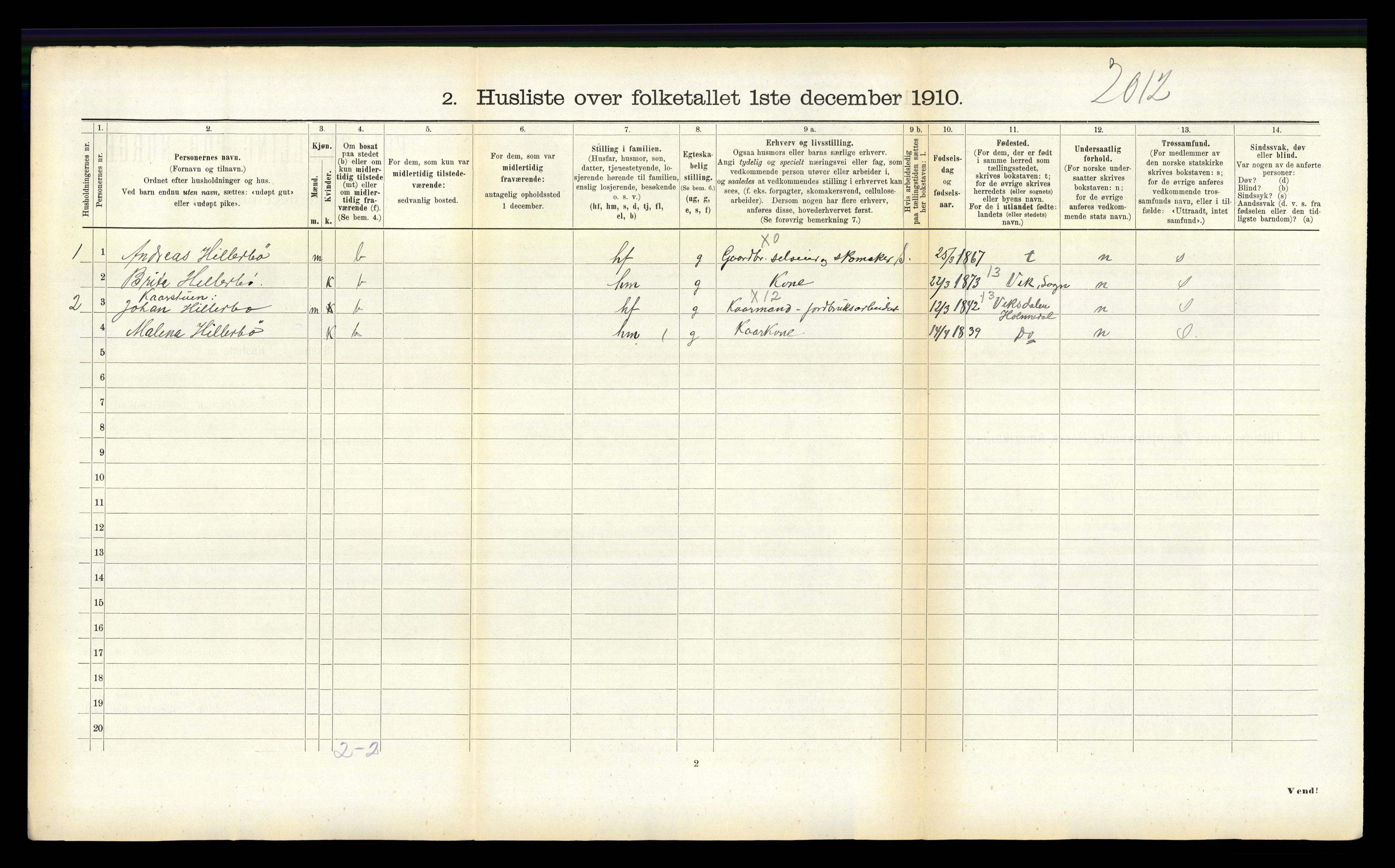 RA, 1910 census for Balestrand, 1910, p. 313