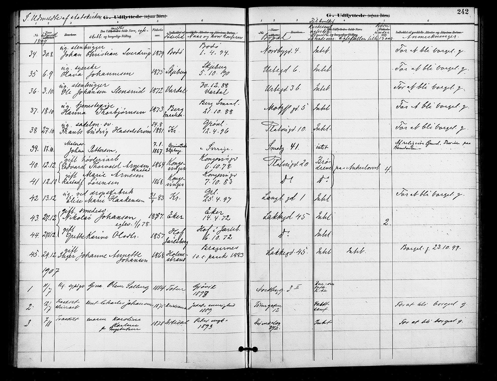Grønland prestekontor Kirkebøker, SAO/A-10848/F/Fa/L0011: Parish register (official) no. 11, 1892-1907, p. 242