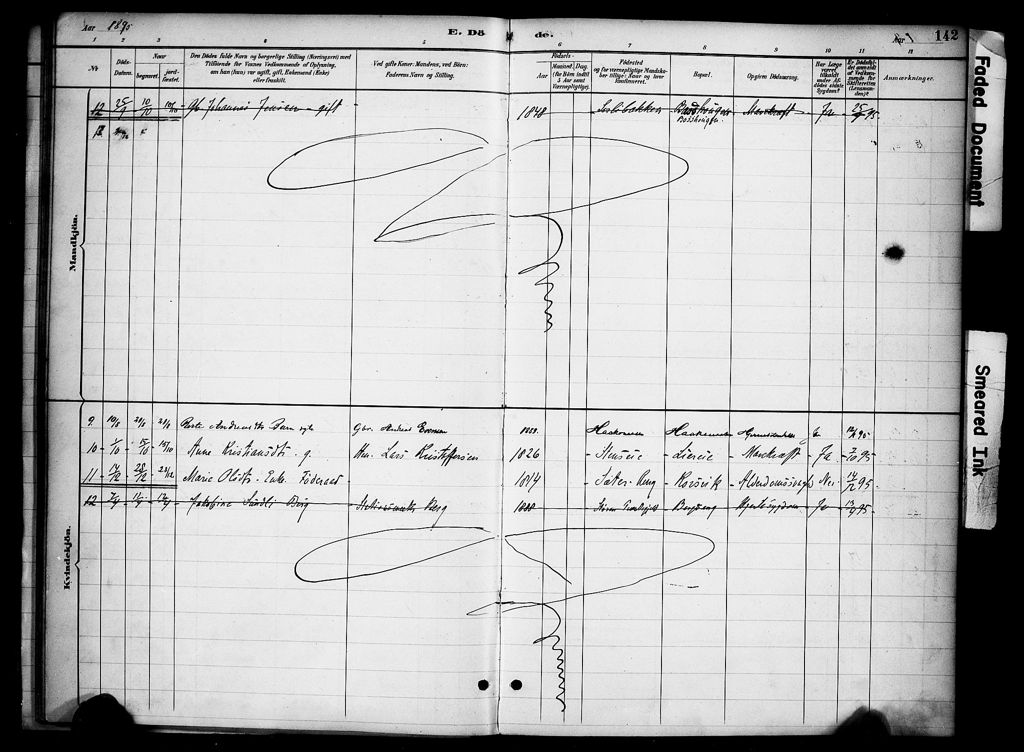 Ringsaker prestekontor, AV/SAH-PREST-014/K/Ka/L0015: Parish register (official) no. 15, 1891-1904, p. 142