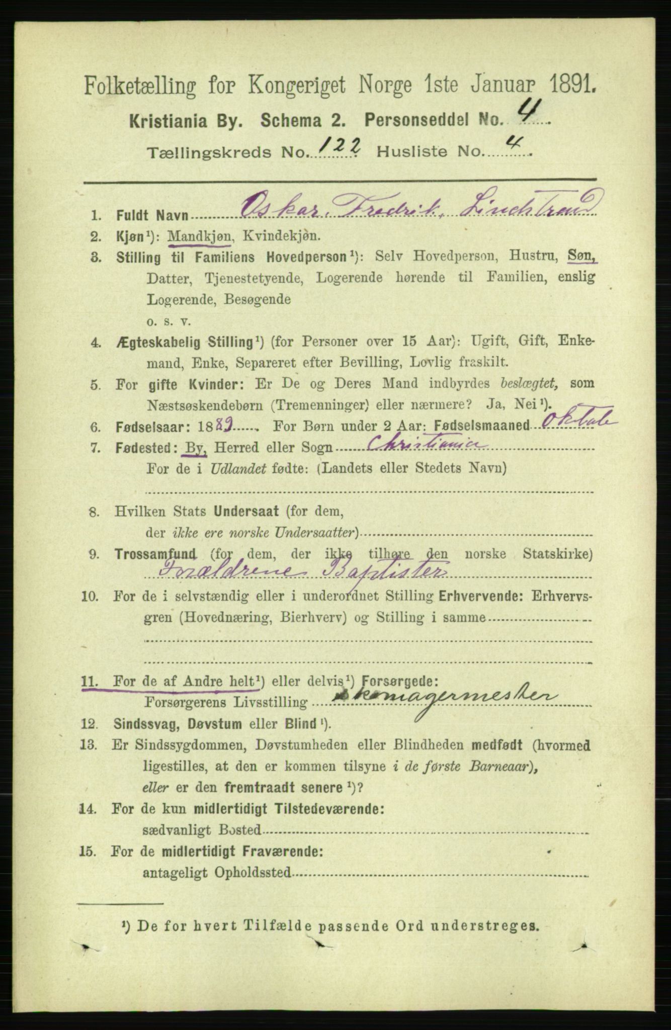 RA, 1891 census for 0301 Kristiania, 1891, p. 64717