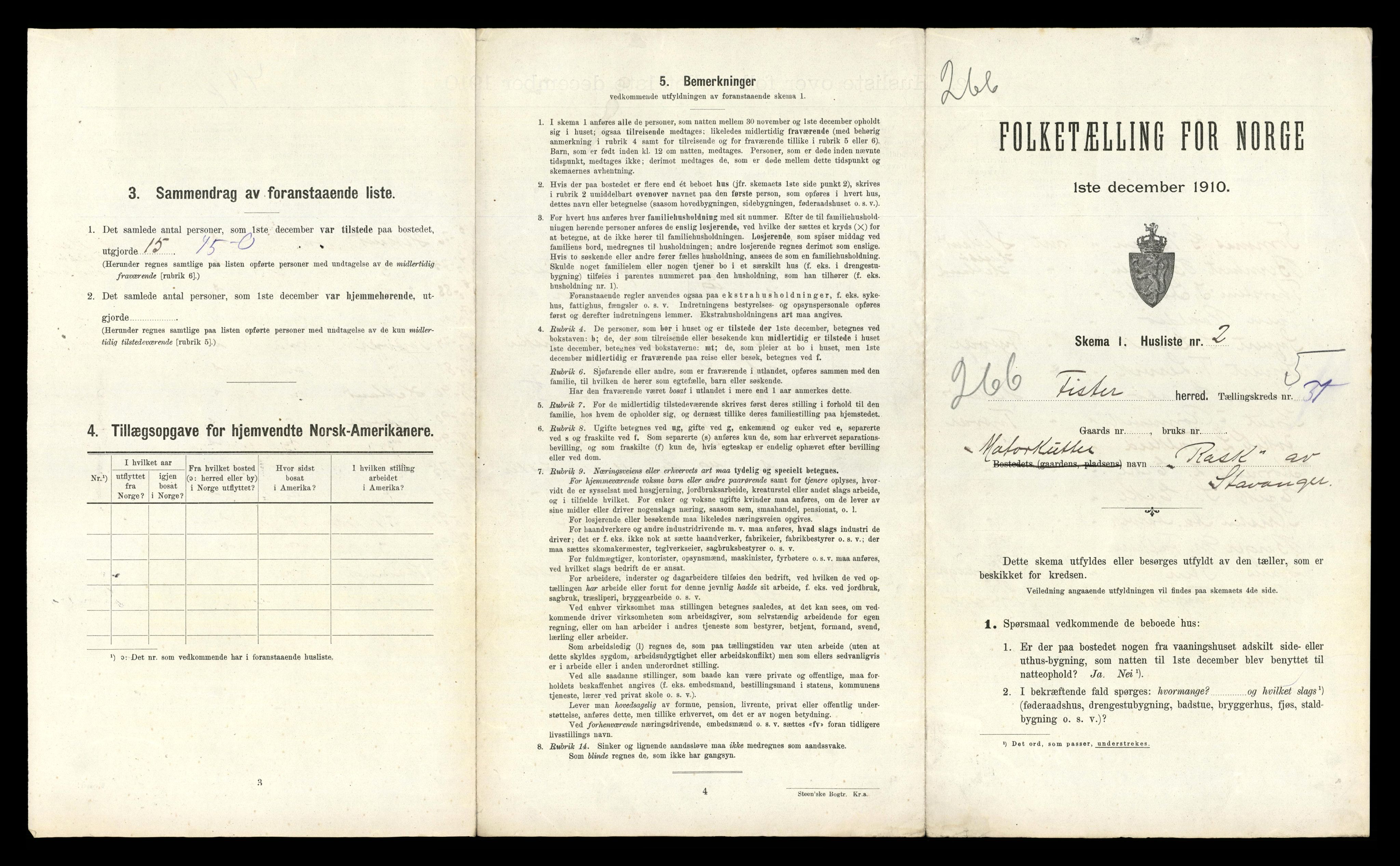 RA, 1910 census for Fister, 1910, p. 200