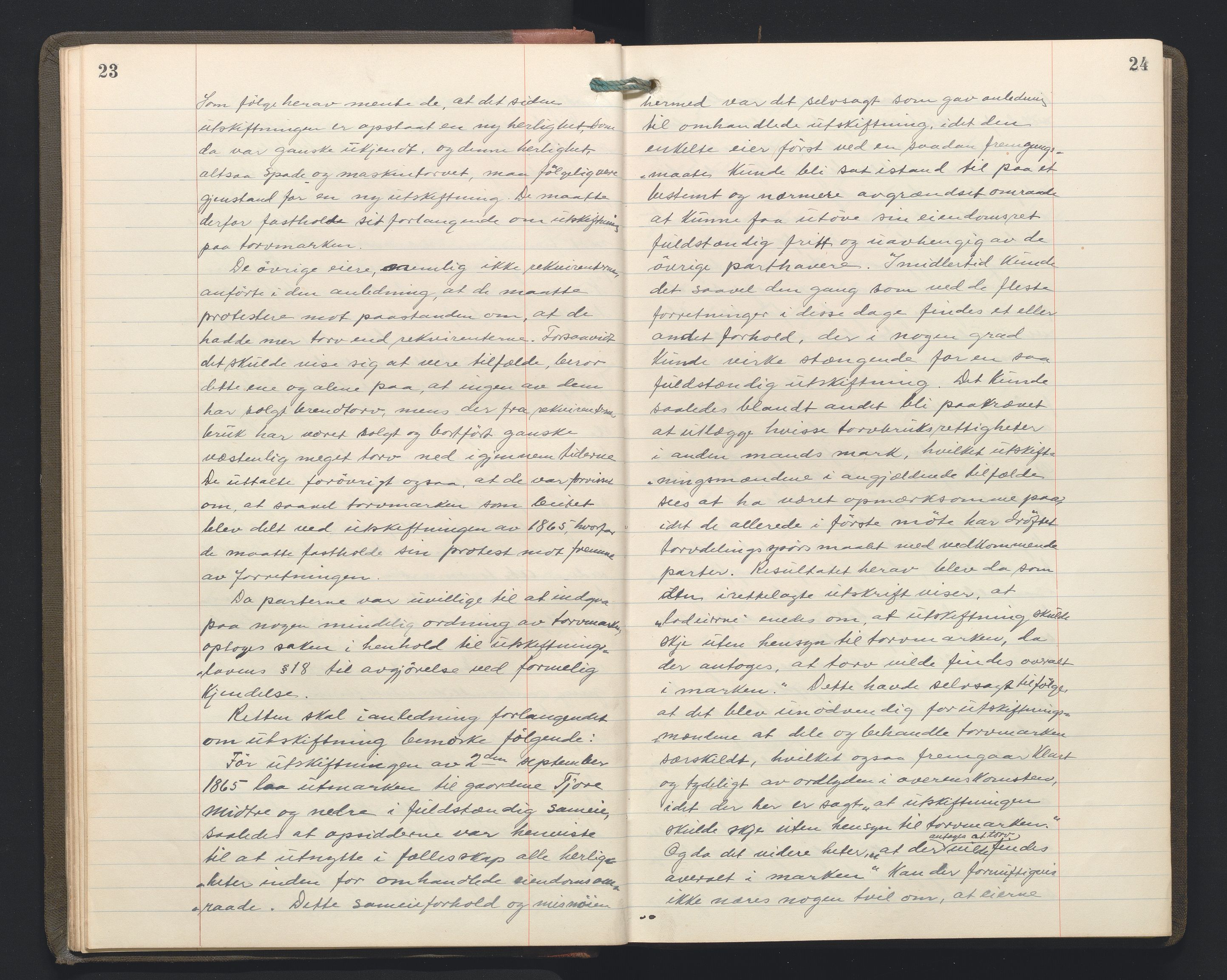 Hordaland jordskiftedøme - II Ytre Nordhordland jordskiftedistrikt, AV/SAB-A-6901/A/Aa/L0034: Forhandlingsprotokoll, 1923-1925, p. 23-24