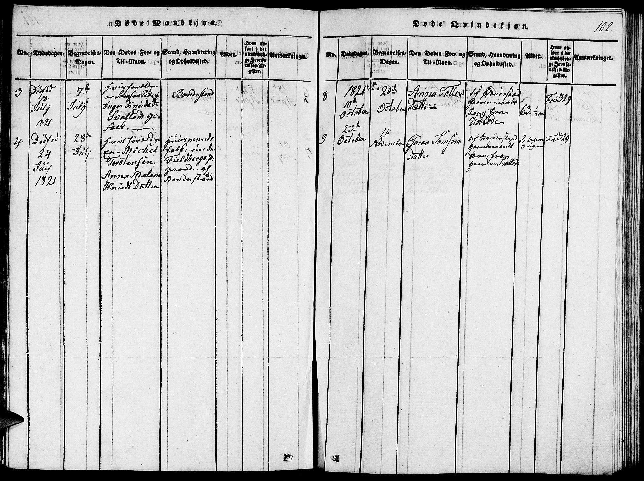 Fjelberg sokneprestembete, SAB/A-75201/H/Hab: Parish register (copy) no. A 1, 1816-1823, p. 102