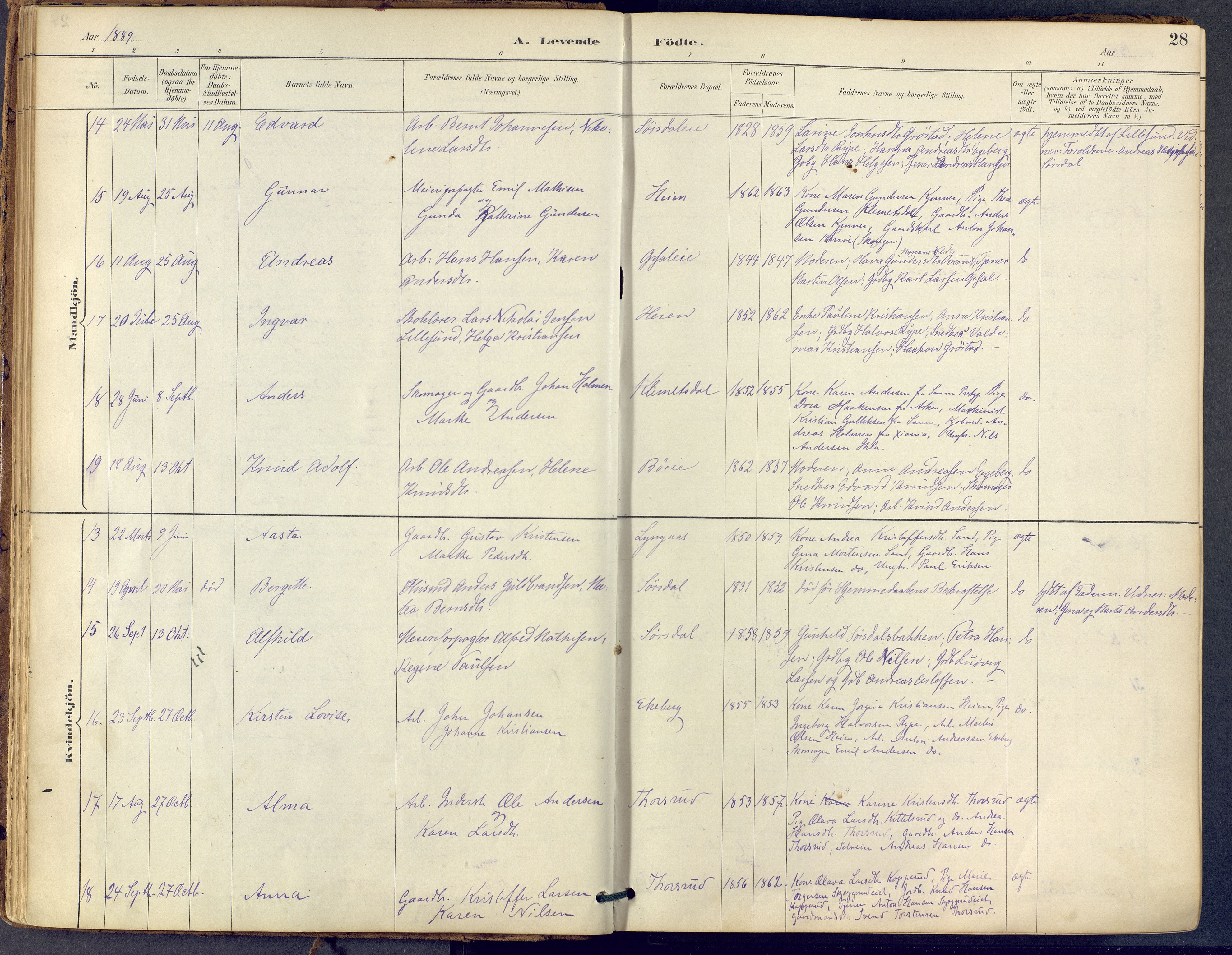 Lier kirkebøker, AV/SAKO-A-230/F/Fb/L0001: Parish register (official) no. II 1, 1883-1910, p. 28