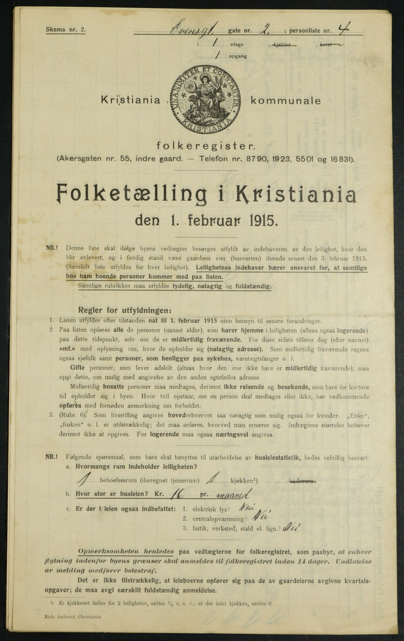 OBA, Municipal Census 1915 for Kristiania, 1915, p. 22447