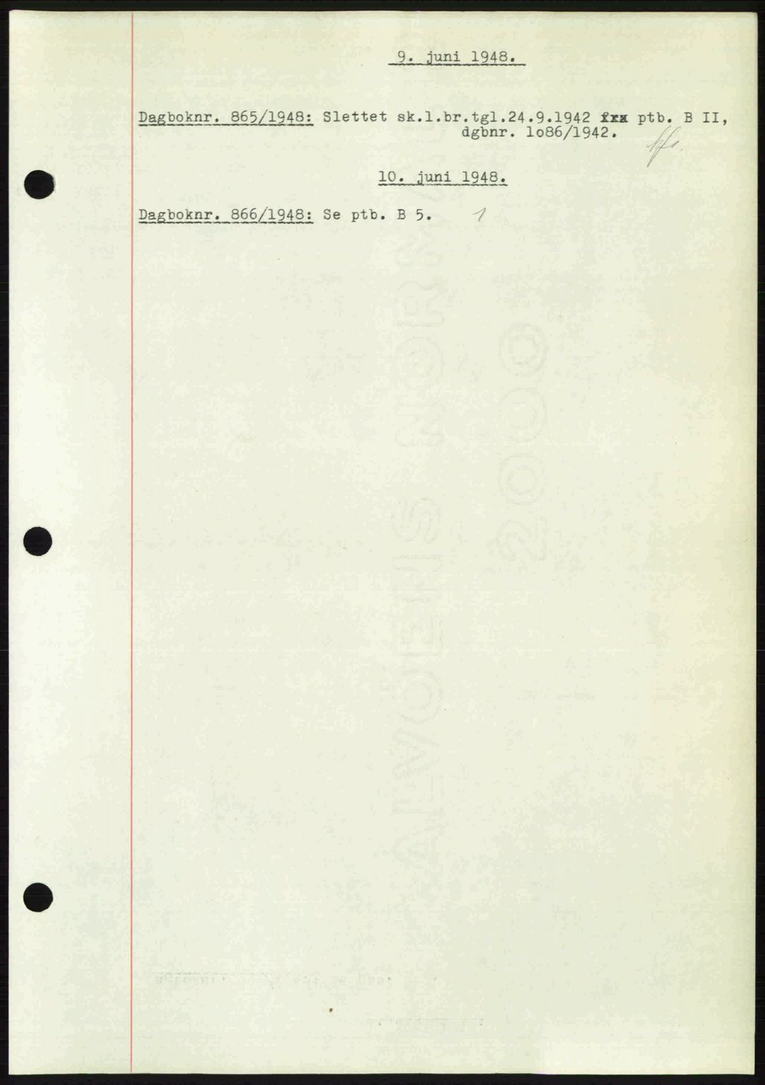 Nedenes sorenskriveri, SAK/1221-0006/G/Gb/Gba/L0059: Mortgage book no. A11, 1948-1948, Diary no: : 865/1948
