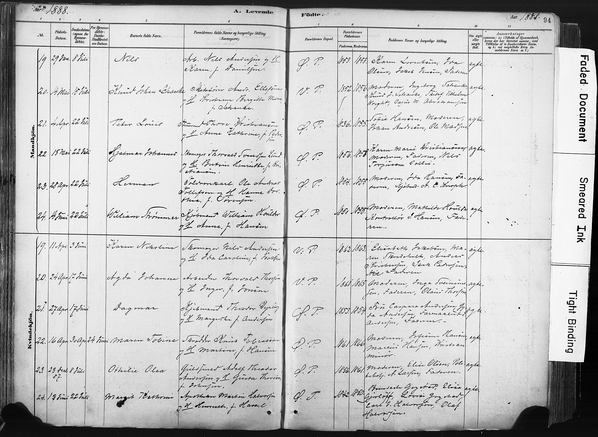 Porsgrunn kirkebøker , AV/SAKO-A-104/F/Fa/L0008: Parish register (official) no. 8, 1878-1895, p. 94