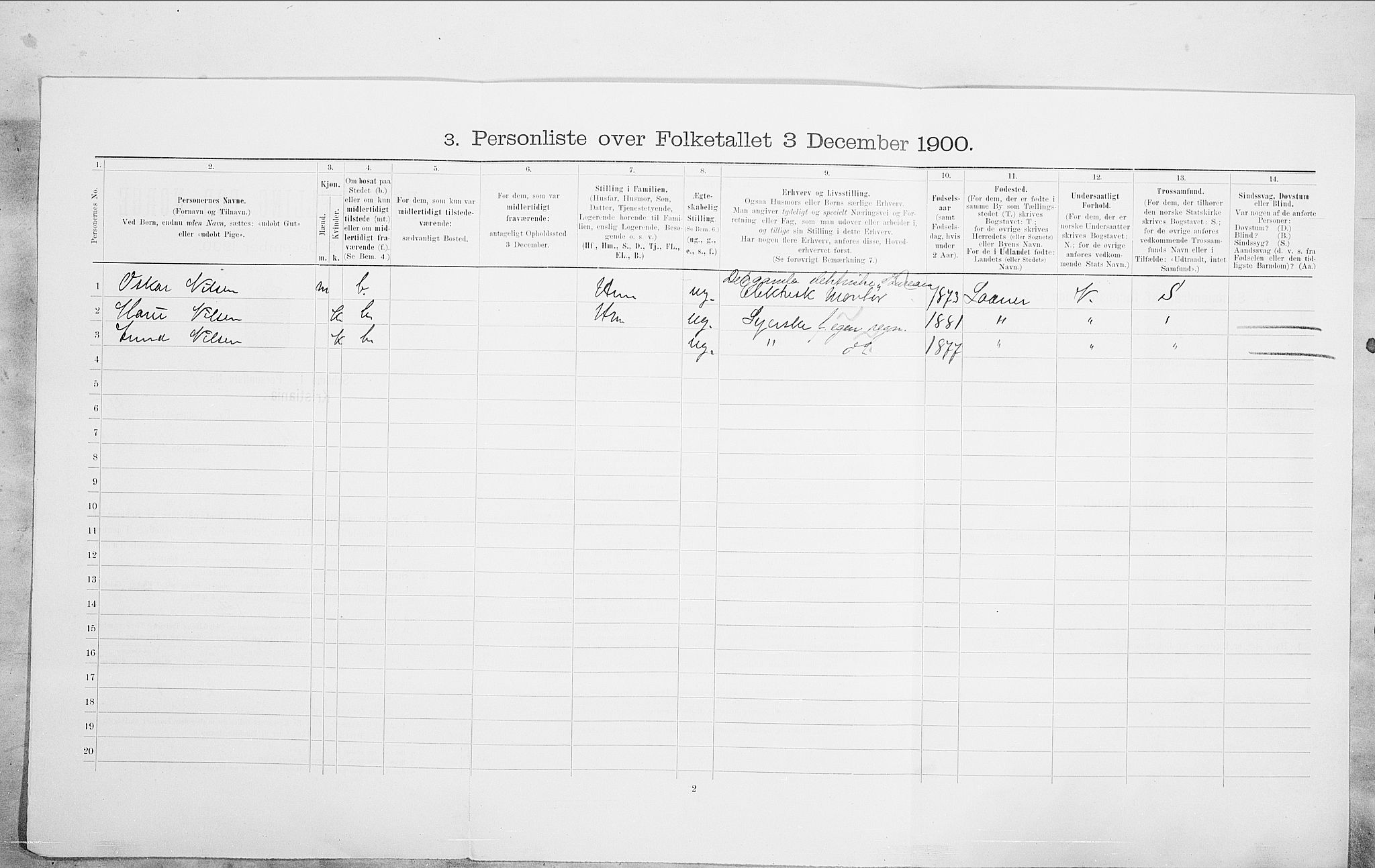 SAO, 1900 census for Kristiania, 1900, p. 92930