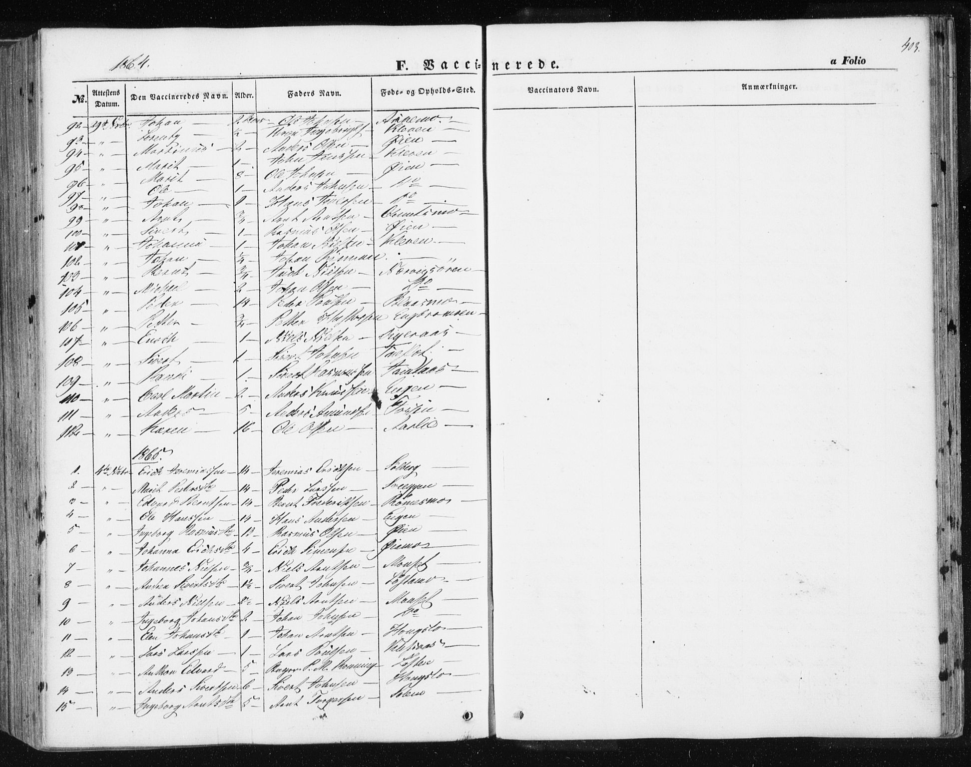 Ministerialprotokoller, klokkerbøker og fødselsregistre - Sør-Trøndelag, SAT/A-1456/668/L0806: Parish register (official) no. 668A06, 1854-1869, p. 403
