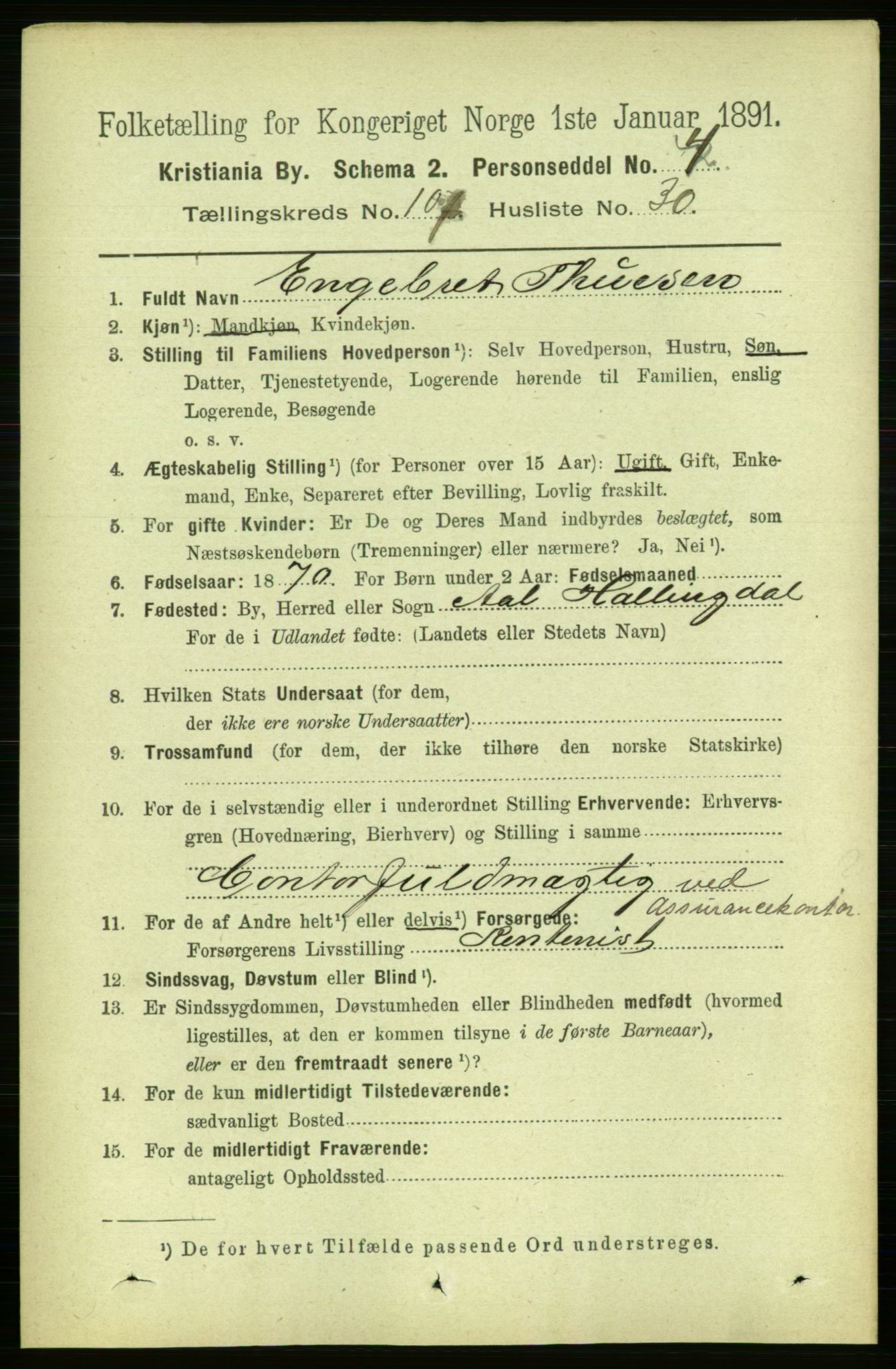 RA, 1891 census for 0301 Kristiania, 1891, p. 55101