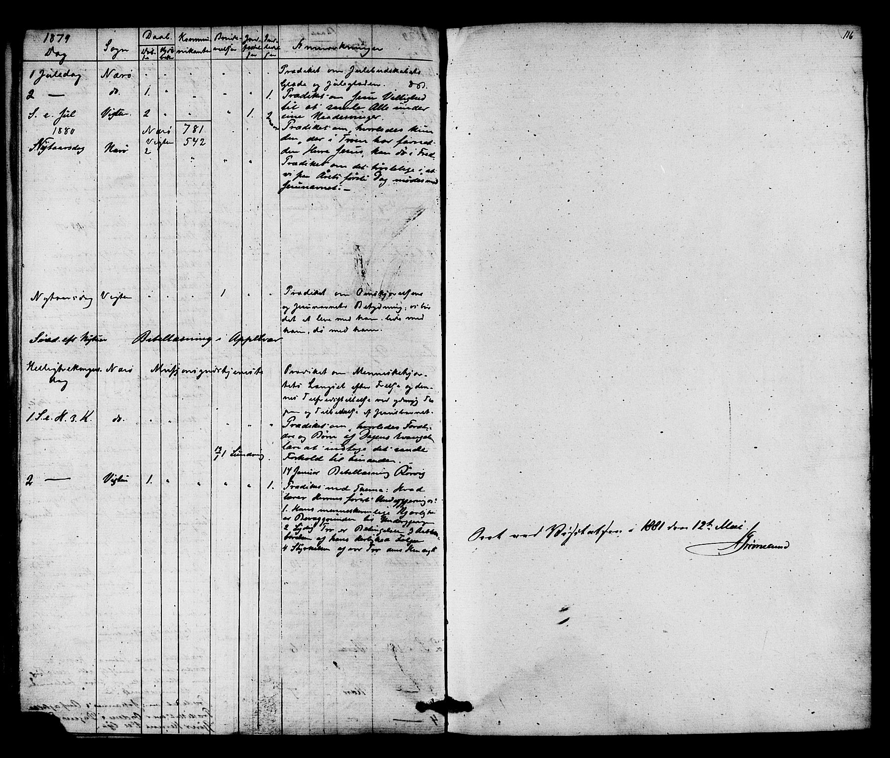 Ministerialprotokoller, klokkerbøker og fødselsregistre - Nord-Trøndelag, SAT/A-1458/784/L0671: Parish register (official) no. 784A06, 1876-1879, p. 116
