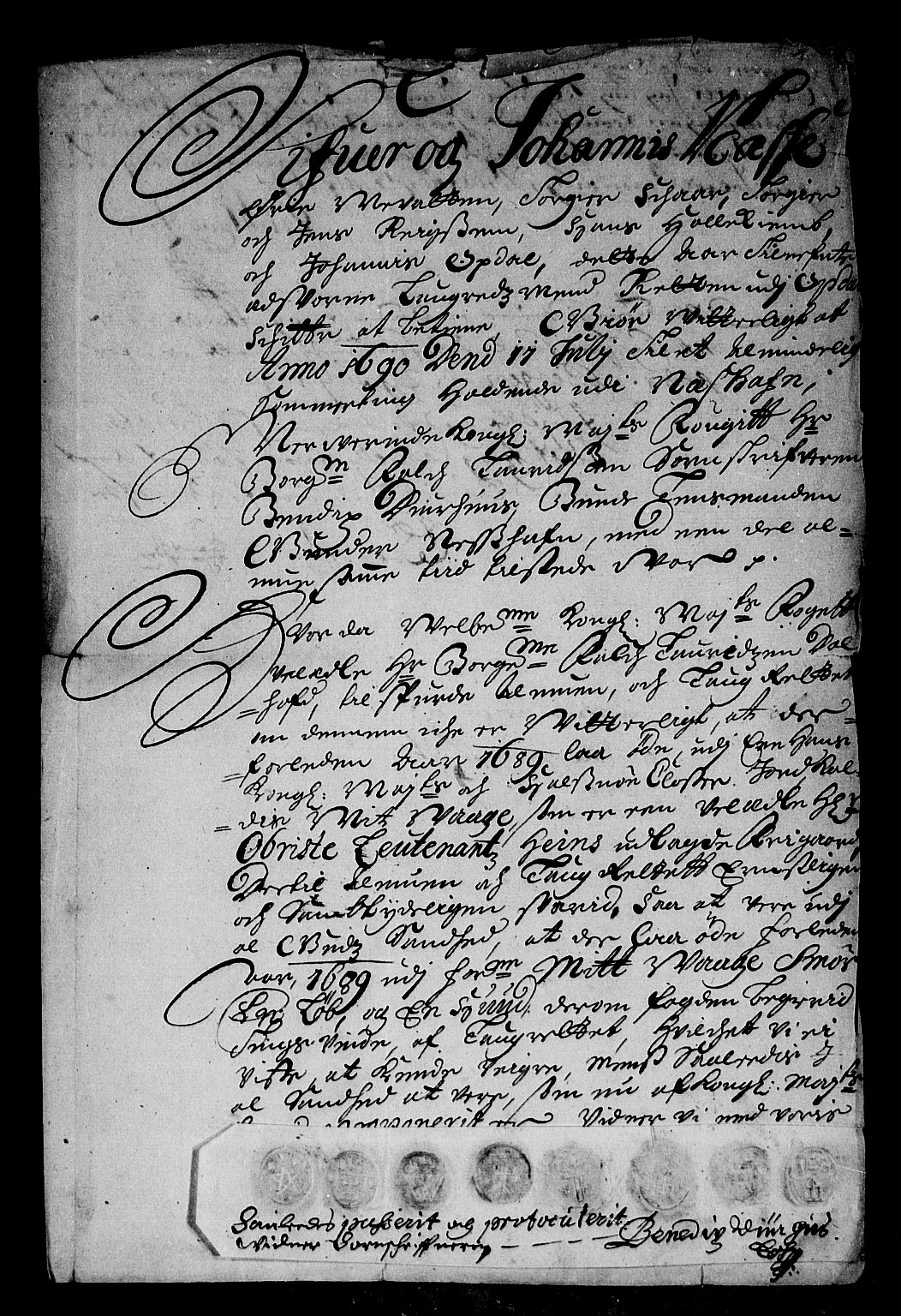 Rentekammeret inntil 1814, Reviderte regnskaper, Stiftamtstueregnskaper, Bergen stiftamt, AV/RA-EA-6043/R/Rc/L0090: Bergen stiftamt, 1689