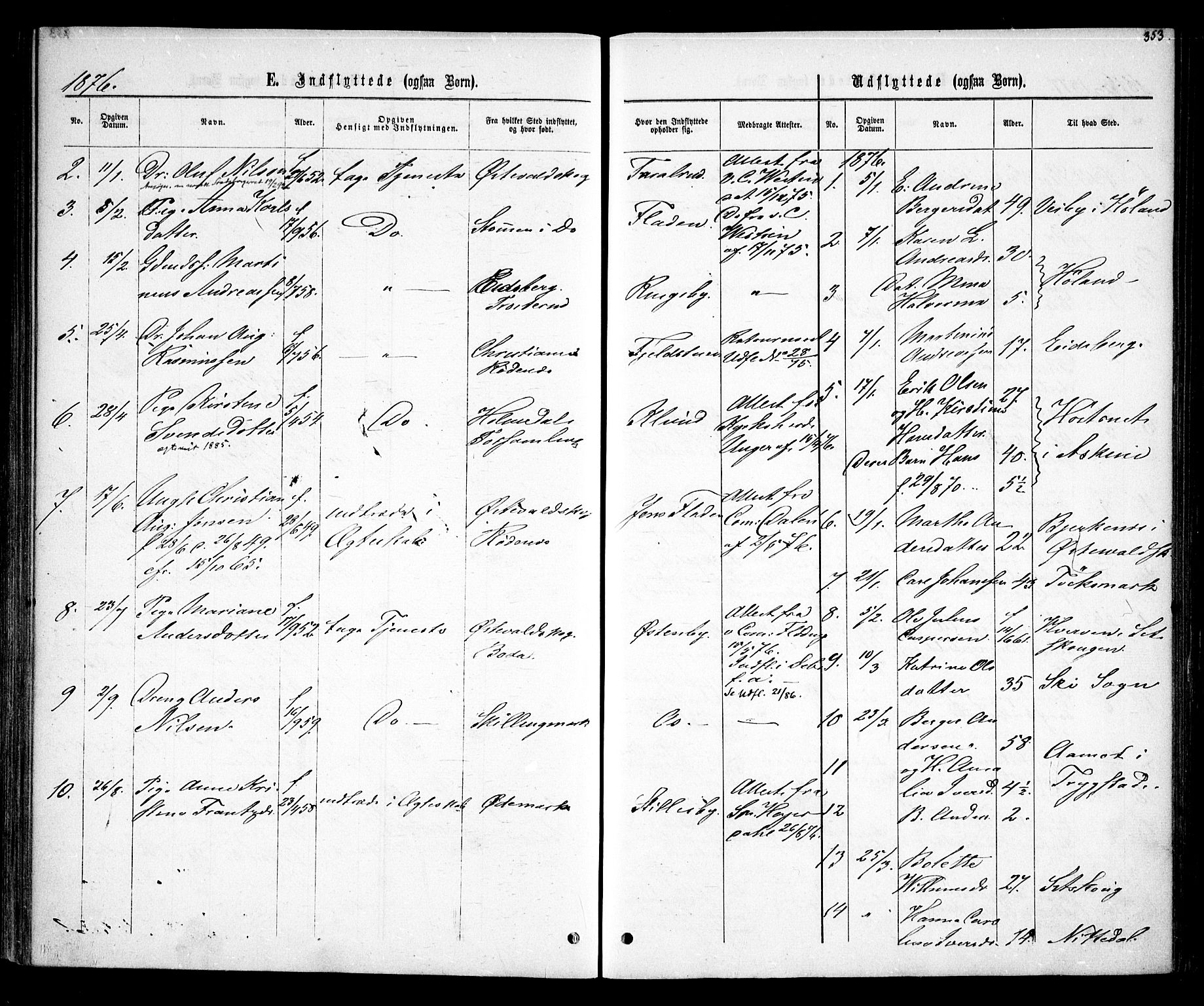 Rødenes prestekontor Kirkebøker, SAO/A-2005/F/Fa/L0008: Parish register (official) no. I 8, 1869-1879, p. 353