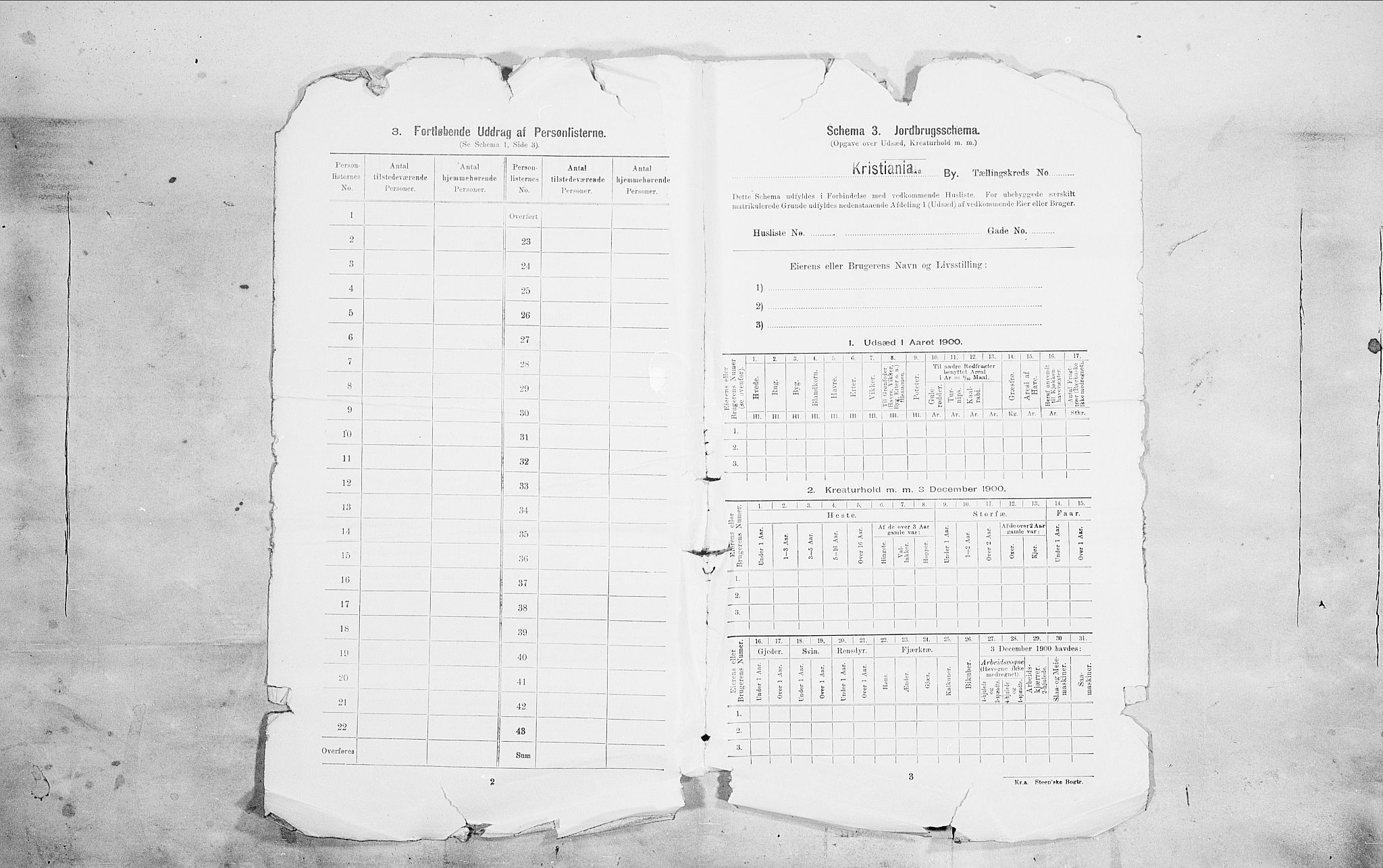 SAO, 1900 census for Kristiania, 1900, p. 94579