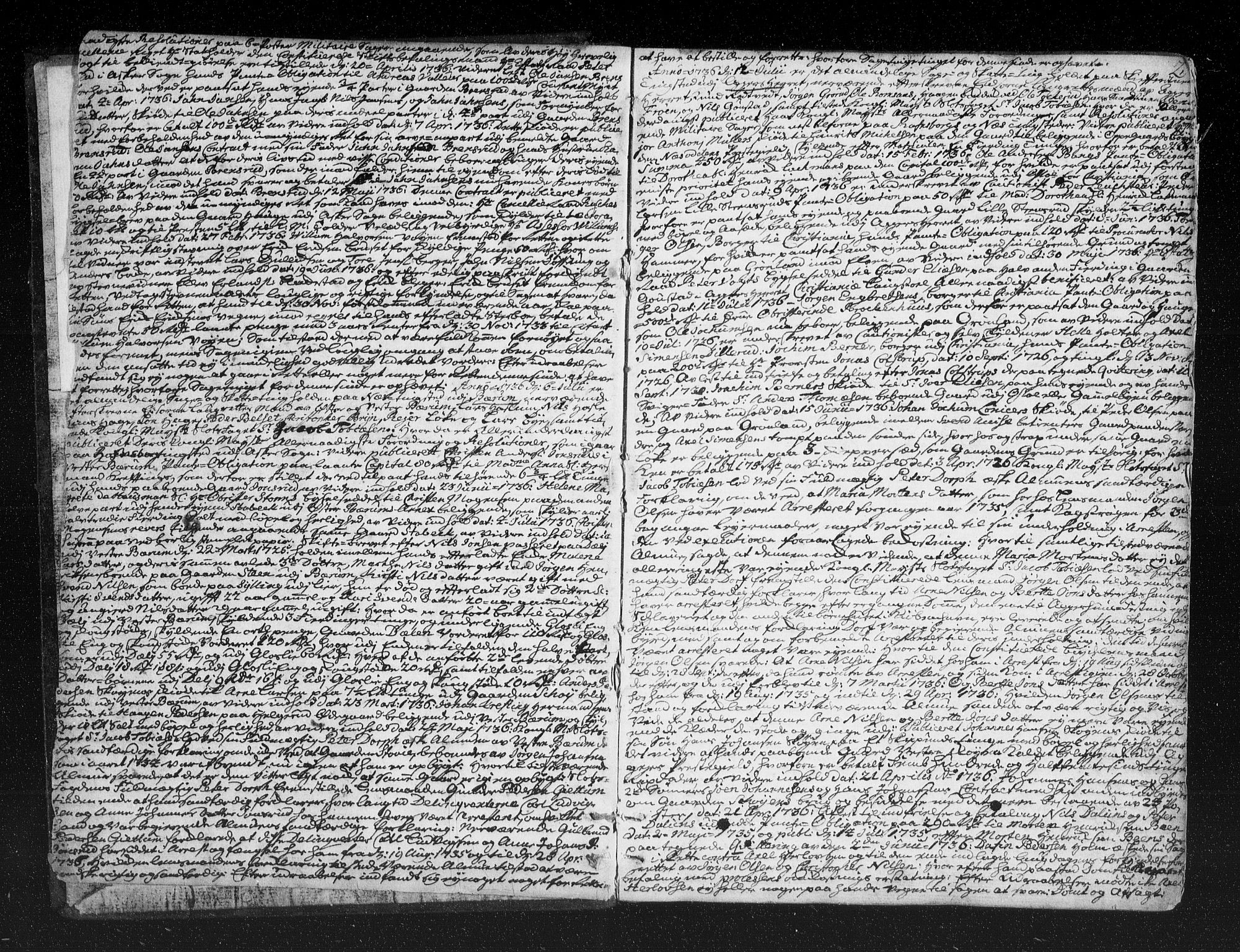 Aker sorenskriveri, SAO/A-10895/F/Fb/L0037: Tingbok, 1736-1741, p. 1b-2a