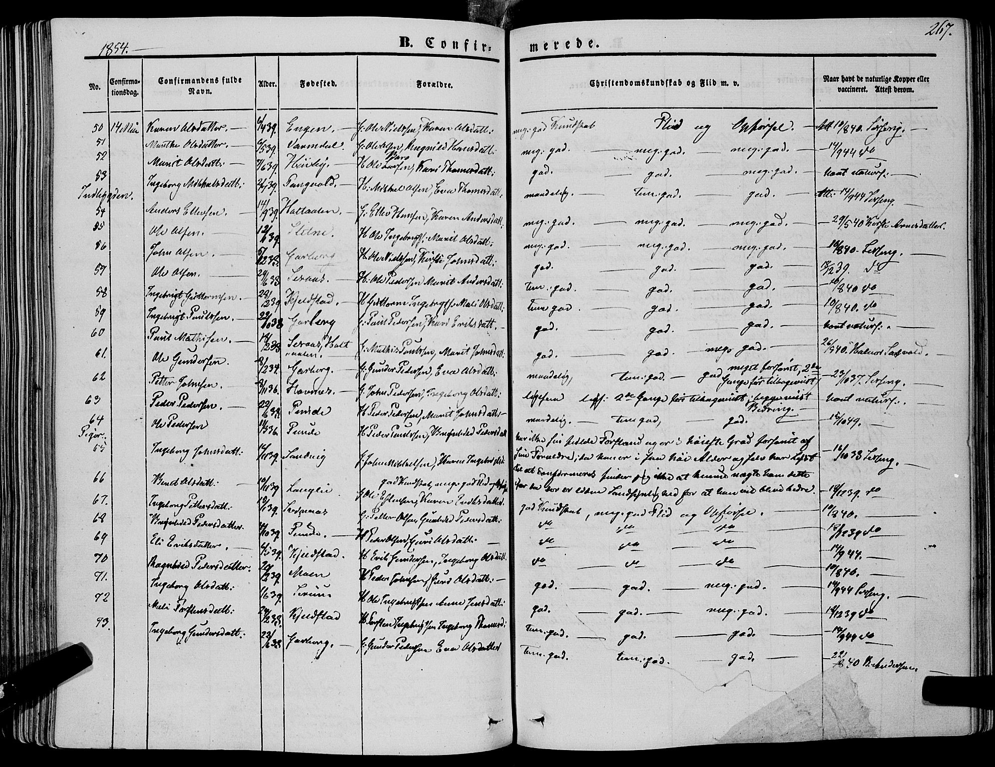 Ministerialprotokoller, klokkerbøker og fødselsregistre - Sør-Trøndelag, AV/SAT-A-1456/695/L1145: Parish register (official) no. 695A06 /1, 1843-1859, p. 267