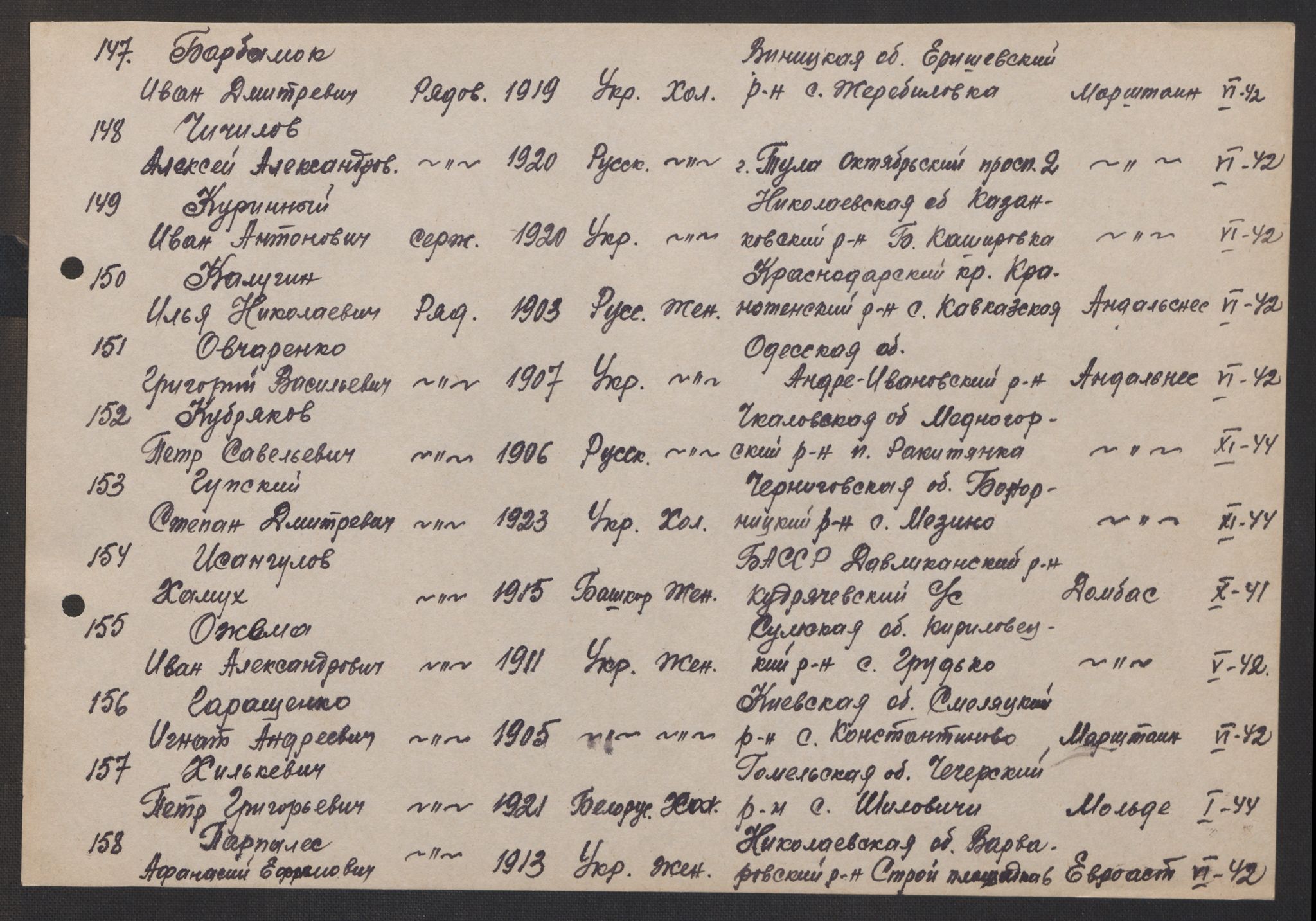 Flyktnings- og fangedirektoratet, Repatrieringskontoret, AV/RA-S-1681/D/Db/L0017: Displaced Persons (DPs) og sivile tyskere, 1945-1948, p. 144