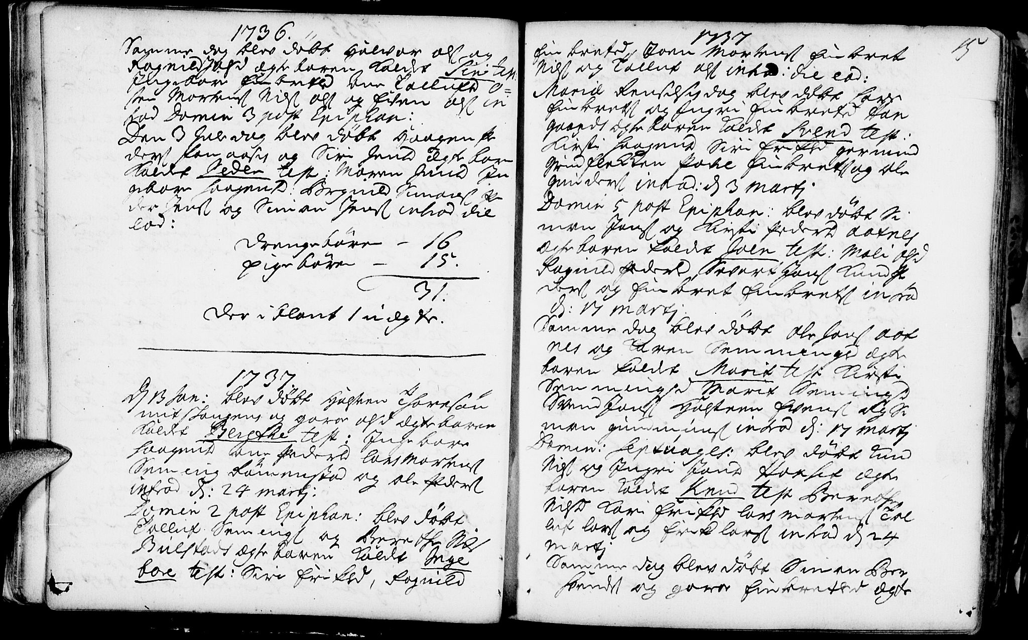 Rendalen prestekontor, SAH/PREST-054/H/Ha/Haa/L0001: Parish register (official) no. 1, 1733-1787, p. 15