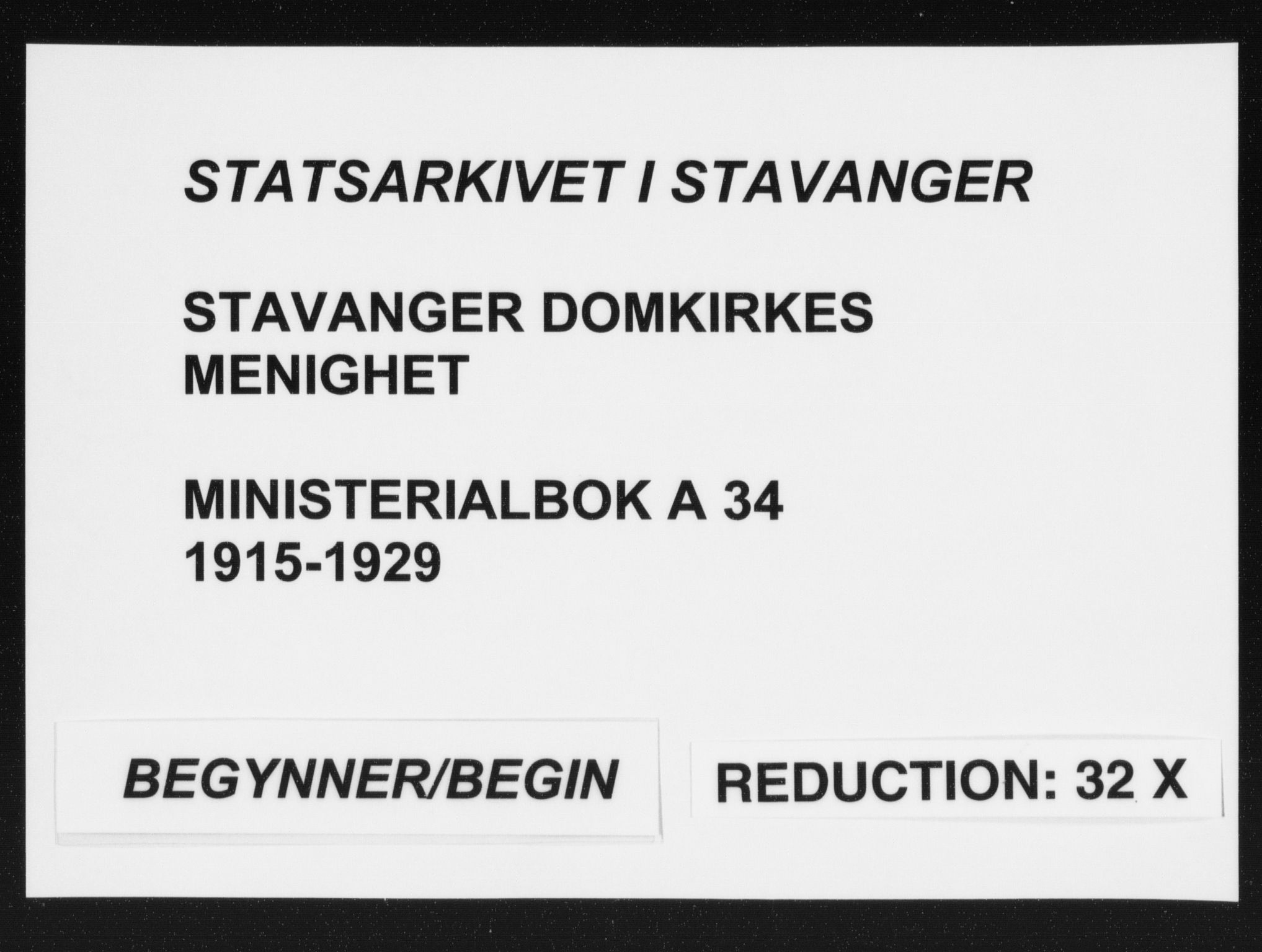 Domkirken sokneprestkontor, AV/SAST-A-101812/002/A/L0018: Parish register (official) no. A 34, 1915-1929