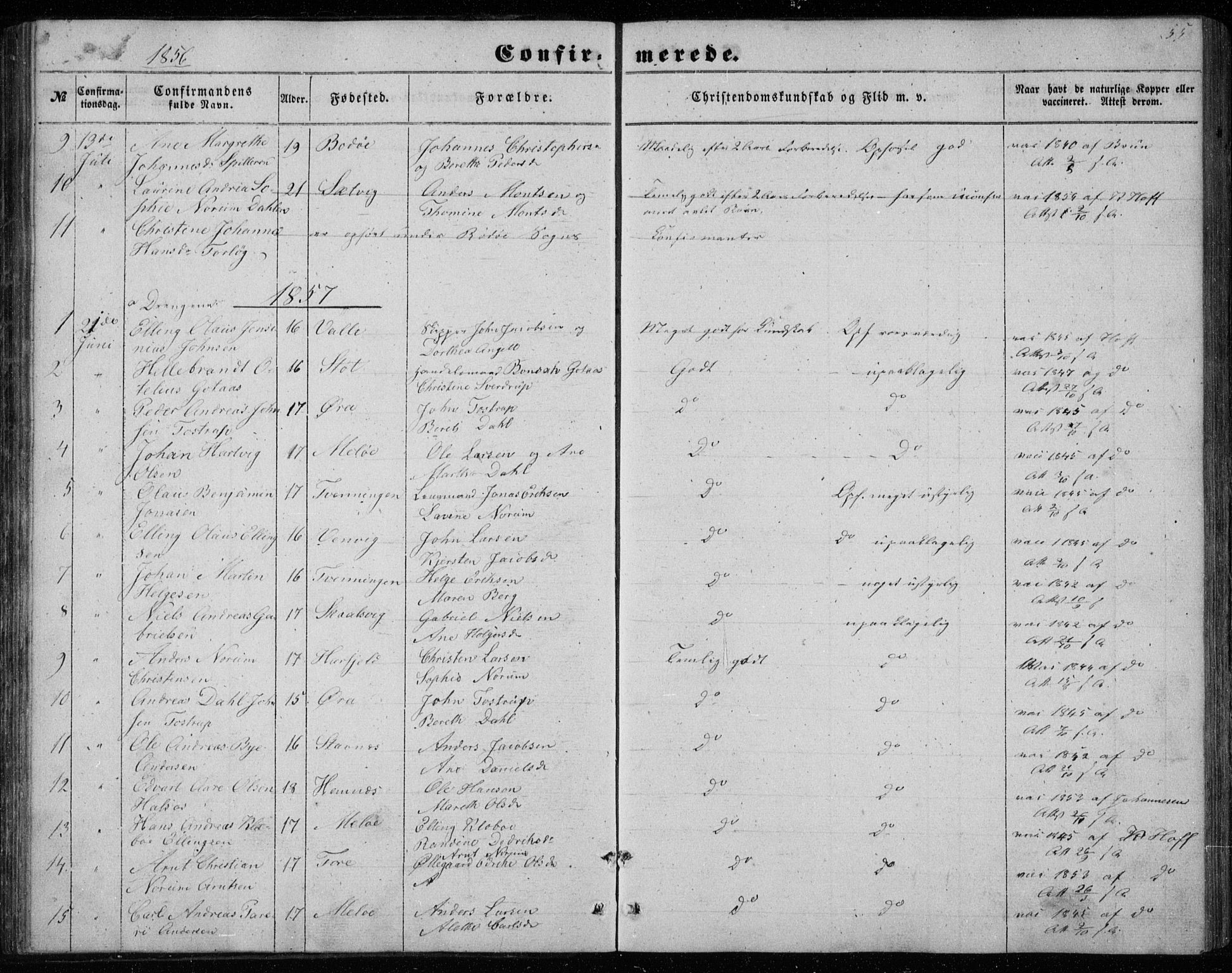 Ministerialprotokoller, klokkerbøker og fødselsregistre - Nordland, SAT/A-1459/843/L0633: Parish register (copy) no. 843C02, 1853-1873, p. 55