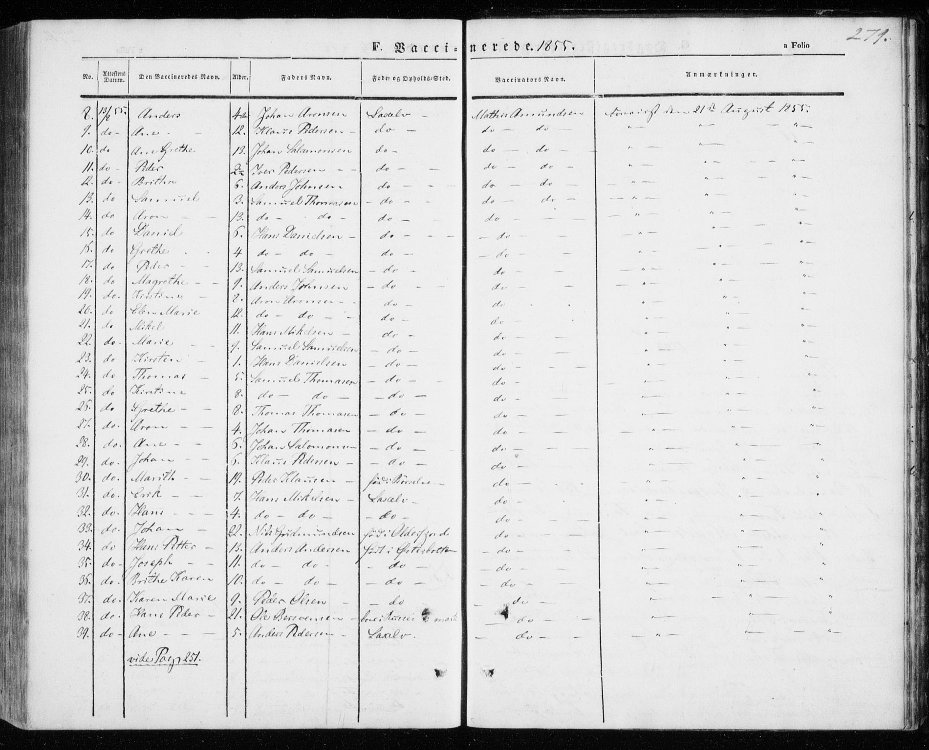 Kistrand/Porsanger sokneprestembete, SATØ/S-1351/H/Ha/L0004.kirke: Parish register (official) no. 4, 1843-1860, p. 279