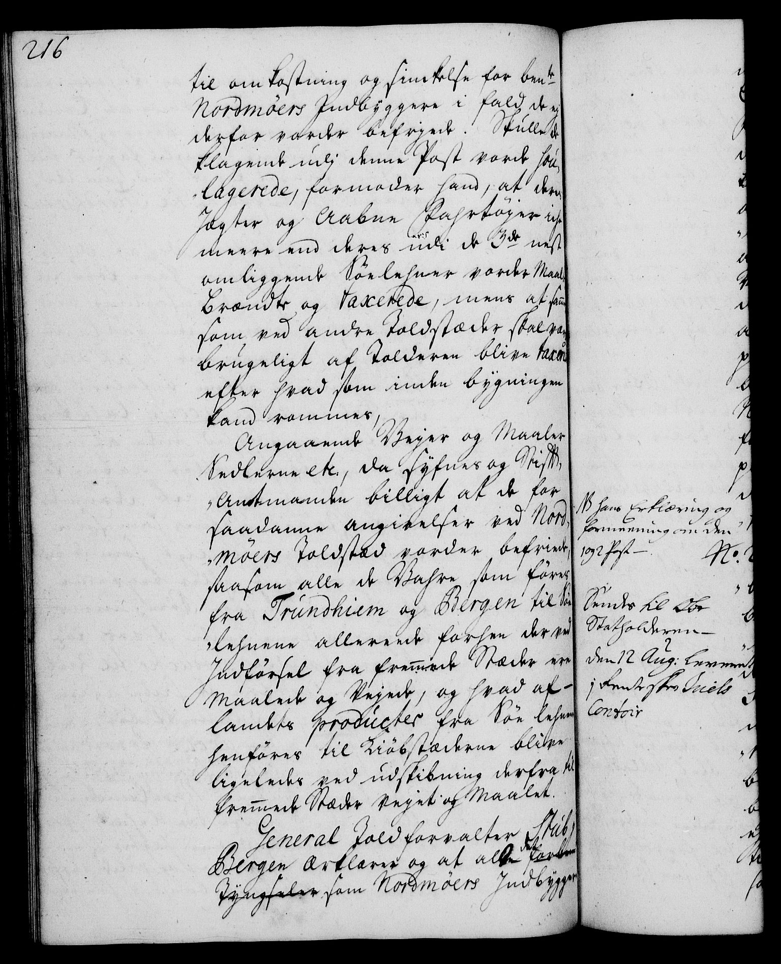 Rentekammeret, Kammerkanselliet, RA/EA-3111/G/Gh/Gha/L0015: Norsk ekstraktmemorialprotokoll (merket RK 53.60), 1733, p. 216