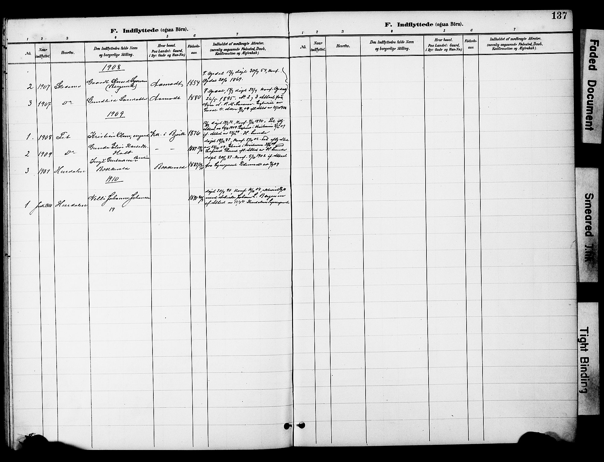 Nannestad prestekontor Kirkebøker, AV/SAO-A-10414a/G/Gc/L0001: Parish register (copy) no. III 1, 1901-1916, p. 137