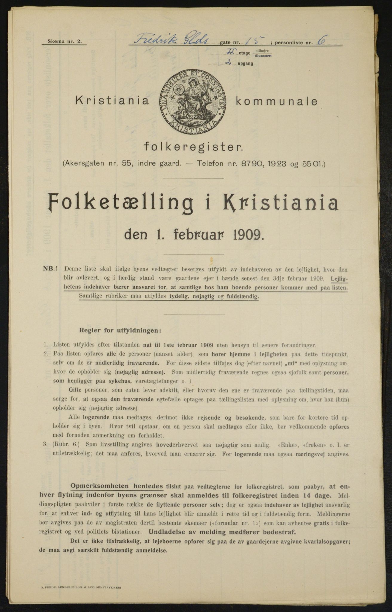 OBA, Municipal Census 1909 for Kristiania, 1909, p. 24065