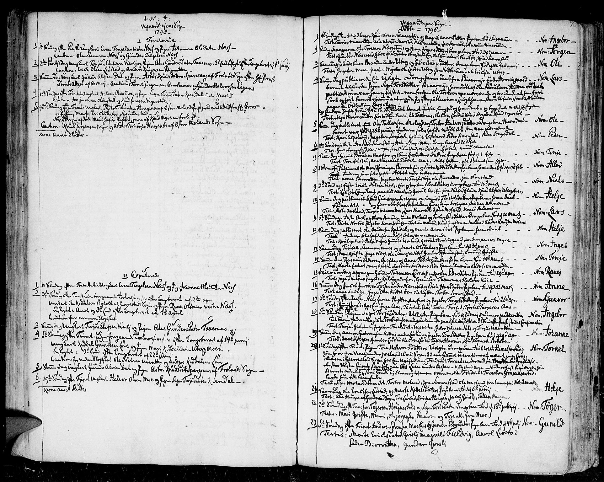Gjerstad sokneprestkontor, AV/SAK-1111-0014/F/Fa/Faa/L0003: Parish register (official) no. A 3, 1780-1815, p. 70