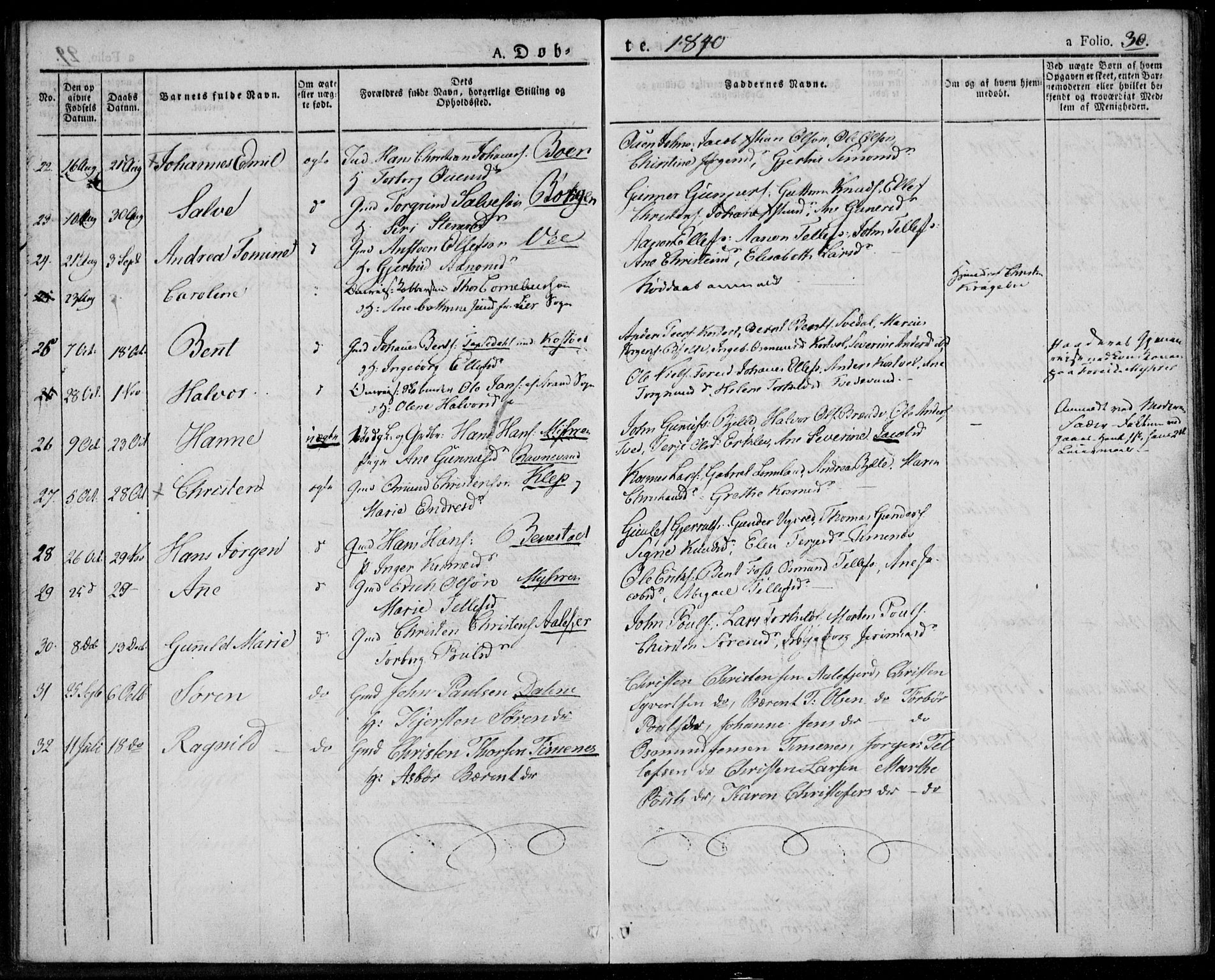 Tveit sokneprestkontor, AV/SAK-1111-0043/F/Fa/L0003: Parish register (official) no. A 3, 1829-1852, p. 30