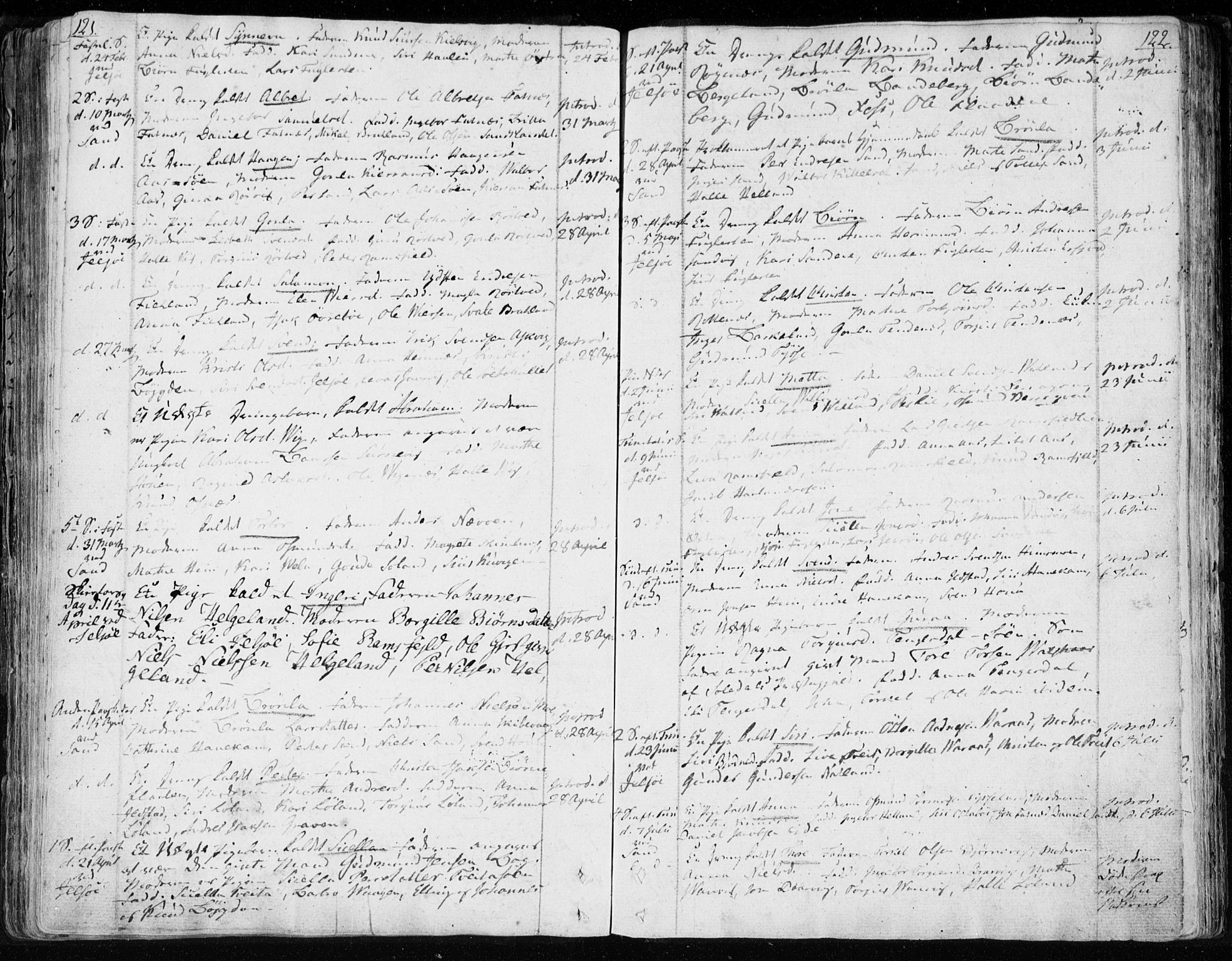 Jelsa sokneprestkontor, AV/SAST-A-101842/01/IV: Parish register (official) no. A 4, 1796-1816, p. 121-122