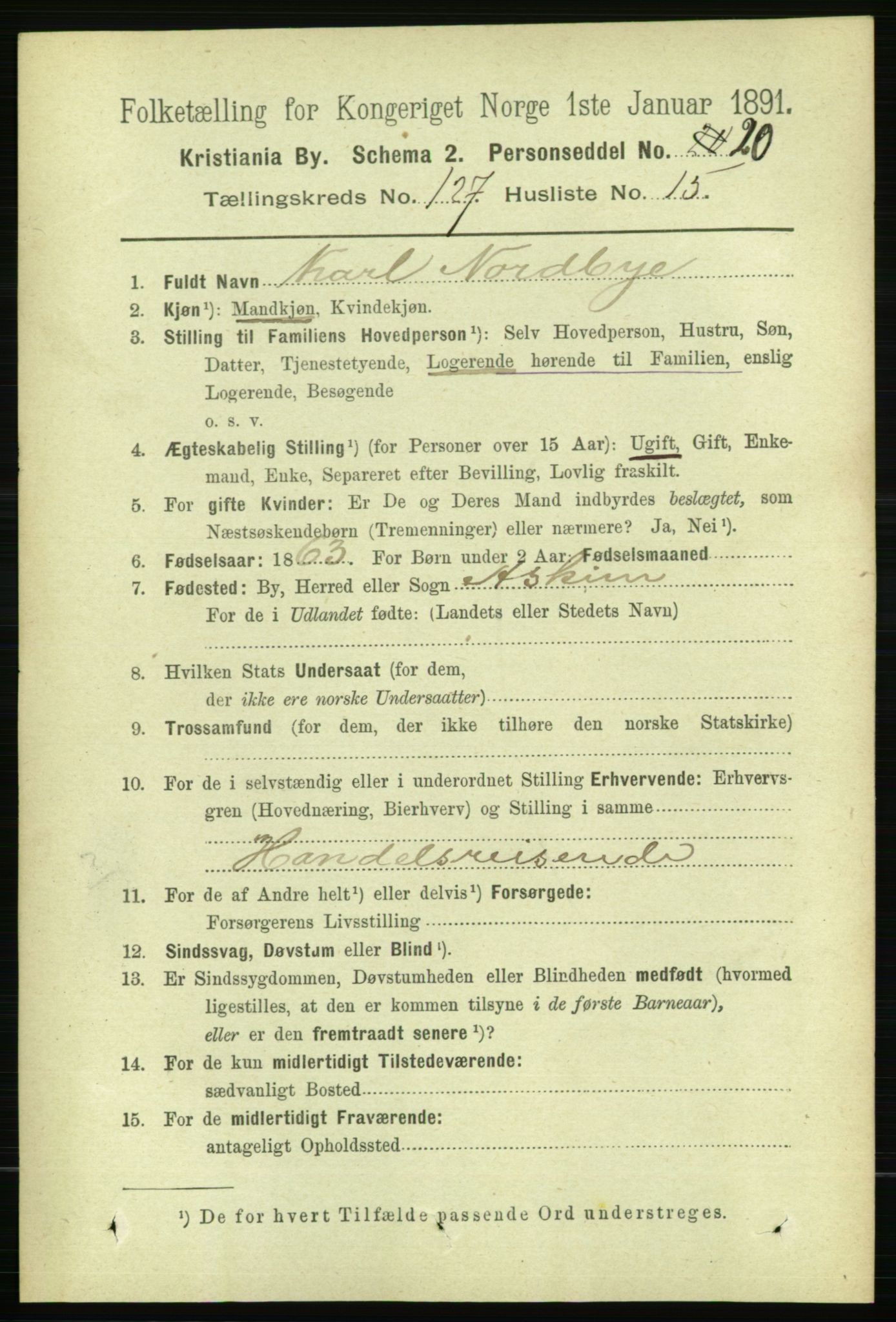 RA, 1891 census for 0301 Kristiania, 1891, p. 68334