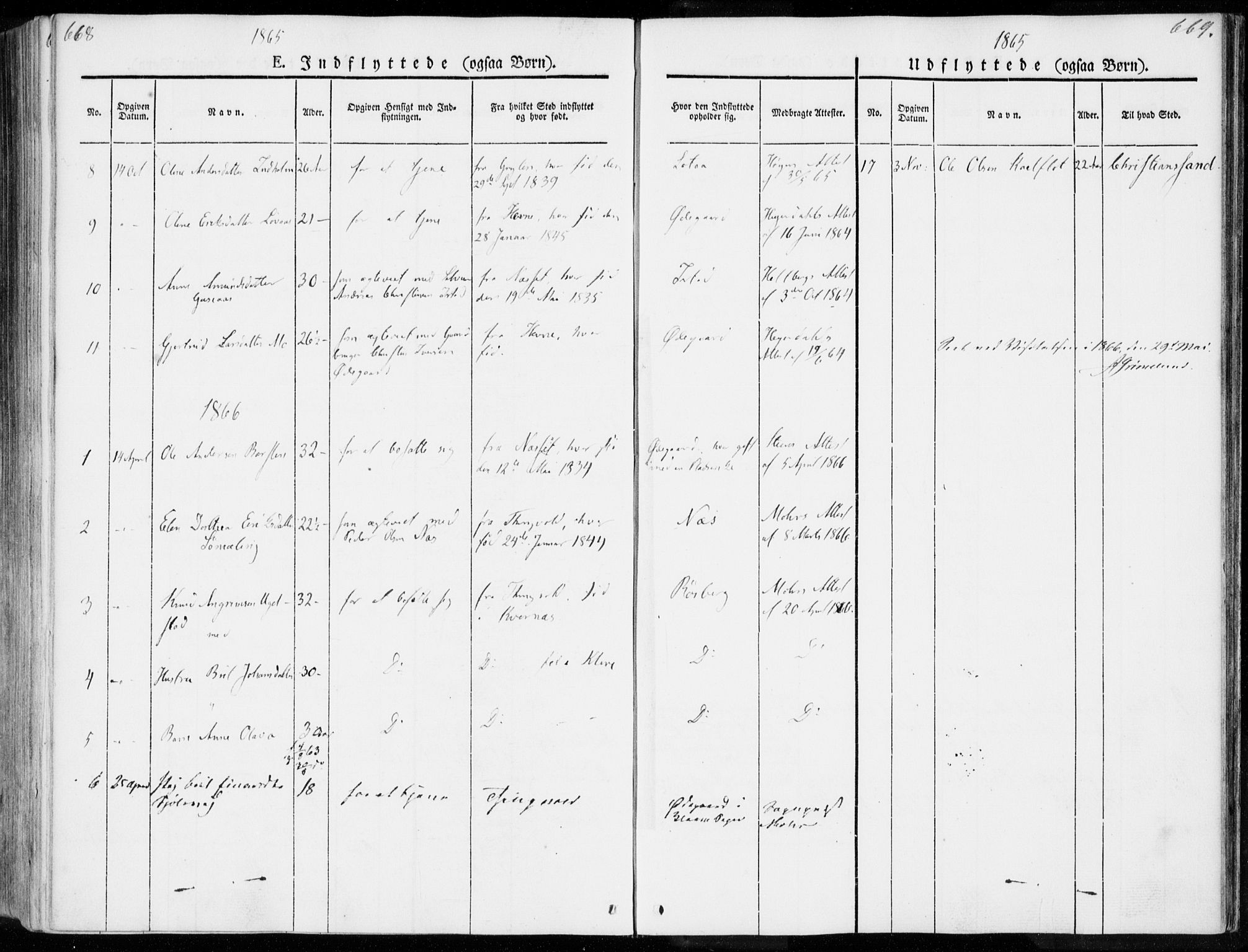 Ministerialprotokoller, klokkerbøker og fødselsregistre - Møre og Romsdal, SAT/A-1454/557/L0680: Parish register (official) no. 557A02, 1843-1869, p. 668-669