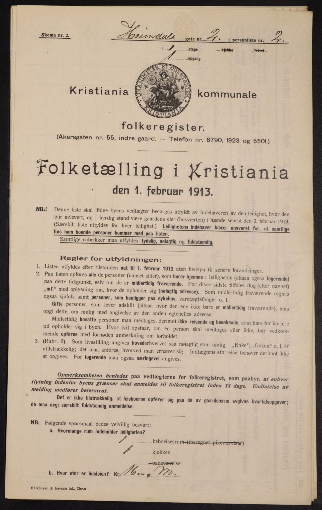 OBA, Municipal Census 1913 for Kristiania, 1913, p. 36655