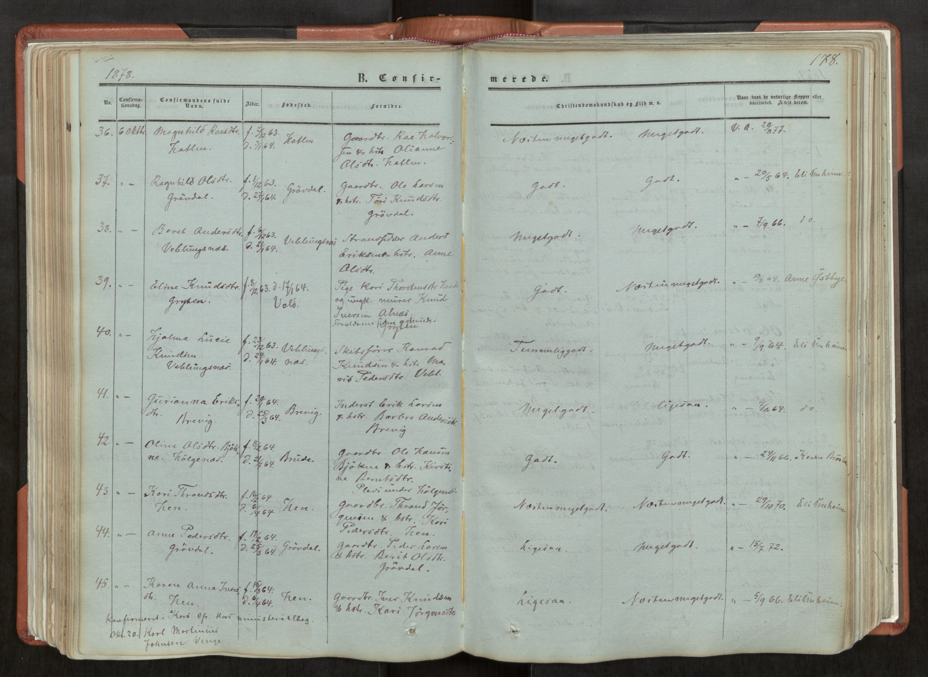 Ministerialprotokoller, klokkerbøker og fødselsregistre - Møre og Romsdal, AV/SAT-A-1454/544/L0572: Parish register (official) no. 544A05, 1854-1886, p. 178