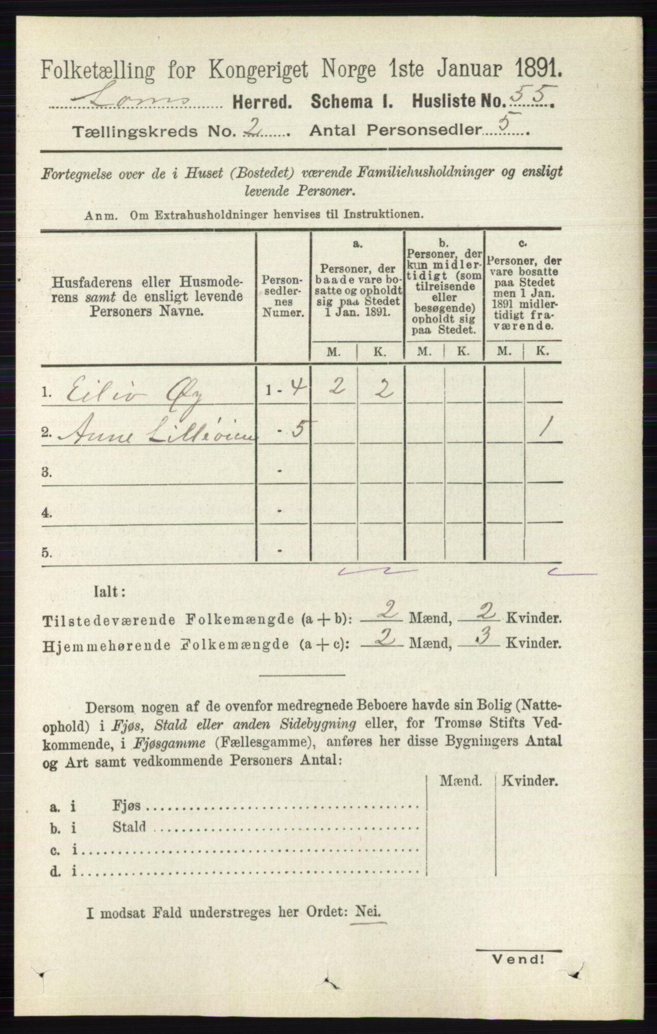 RA, 1891 census for 0514 Lom, 1891, p. 773