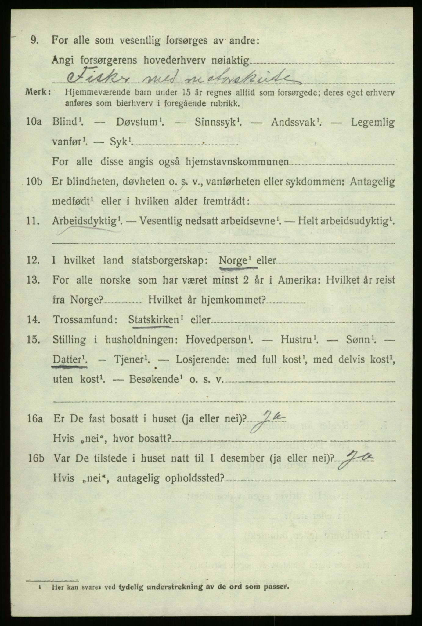 SAB, 1920 census for Bremanger, 1920, p. 3891