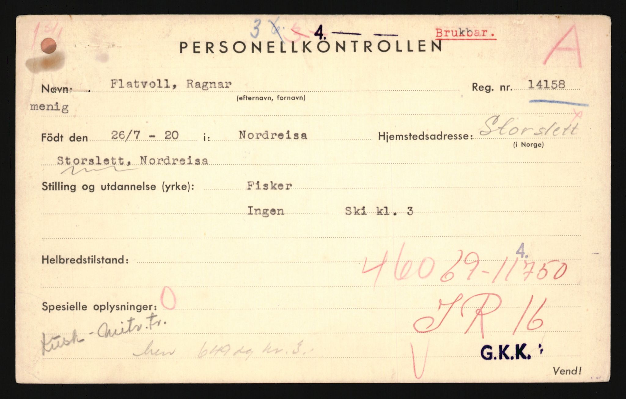 Forsvaret, Troms infanteriregiment nr. 16, AV/RA-RAFA-3146/P/Pa/L0024/0002: Rulleblad / Rulleblad for regimentets menige mannskaper, årsklasse 1941, 1941, p. 64