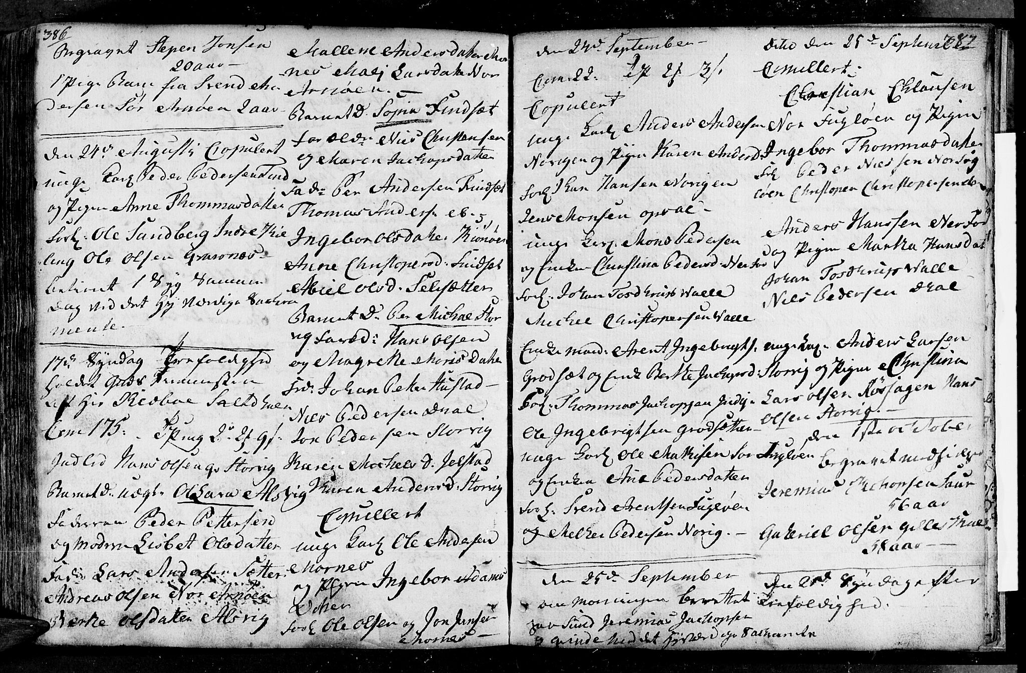 Ministerialprotokoller, klokkerbøker og fødselsregistre - Nordland, AV/SAT-A-1459/805/L0094: Parish register (official) no. 805A01, 1773-1804, p. 386-387