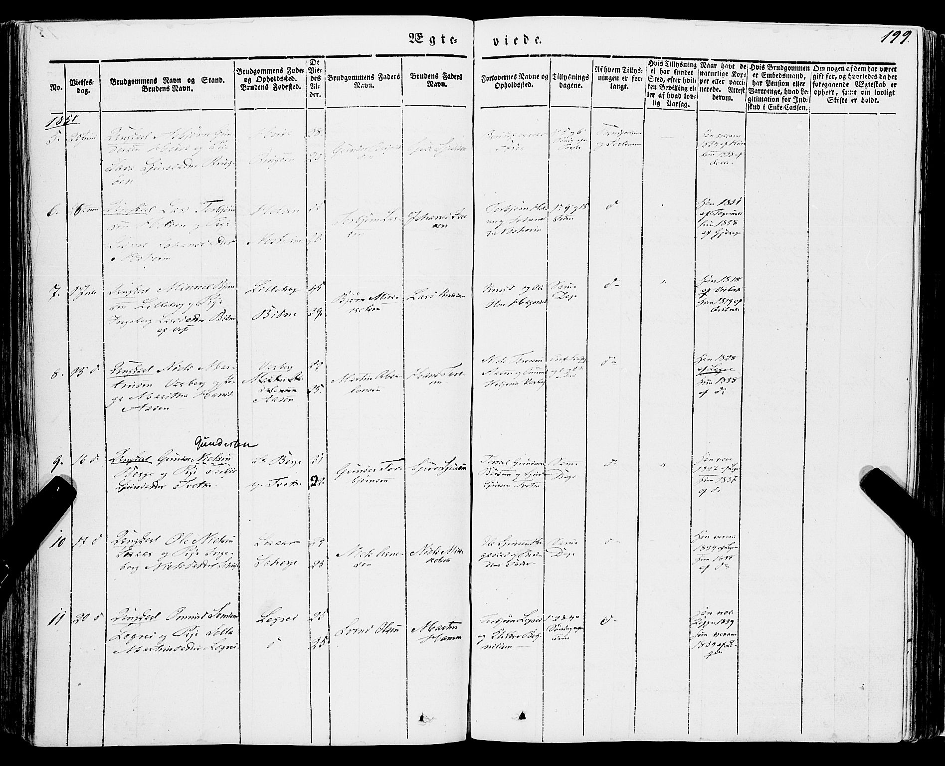 Ulvik sokneprestembete, AV/SAB-A-78801/H/Haa: Parish register (official) no. A 12, 1839-1853, p. 199