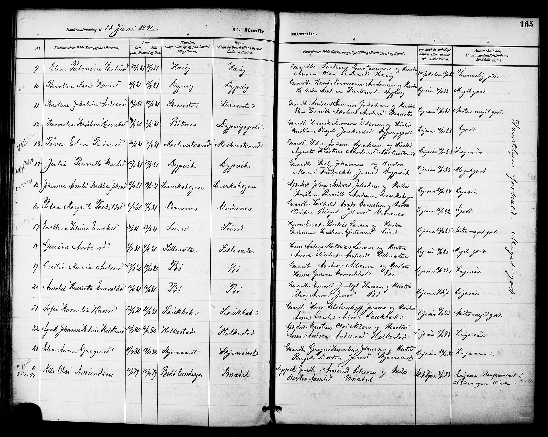 Ministerialprotokoller, klokkerbøker og fødselsregistre - Nordland, AV/SAT-A-1459/855/L0803: Parish register (official) no. 855A11, 1887-1905, p. 165