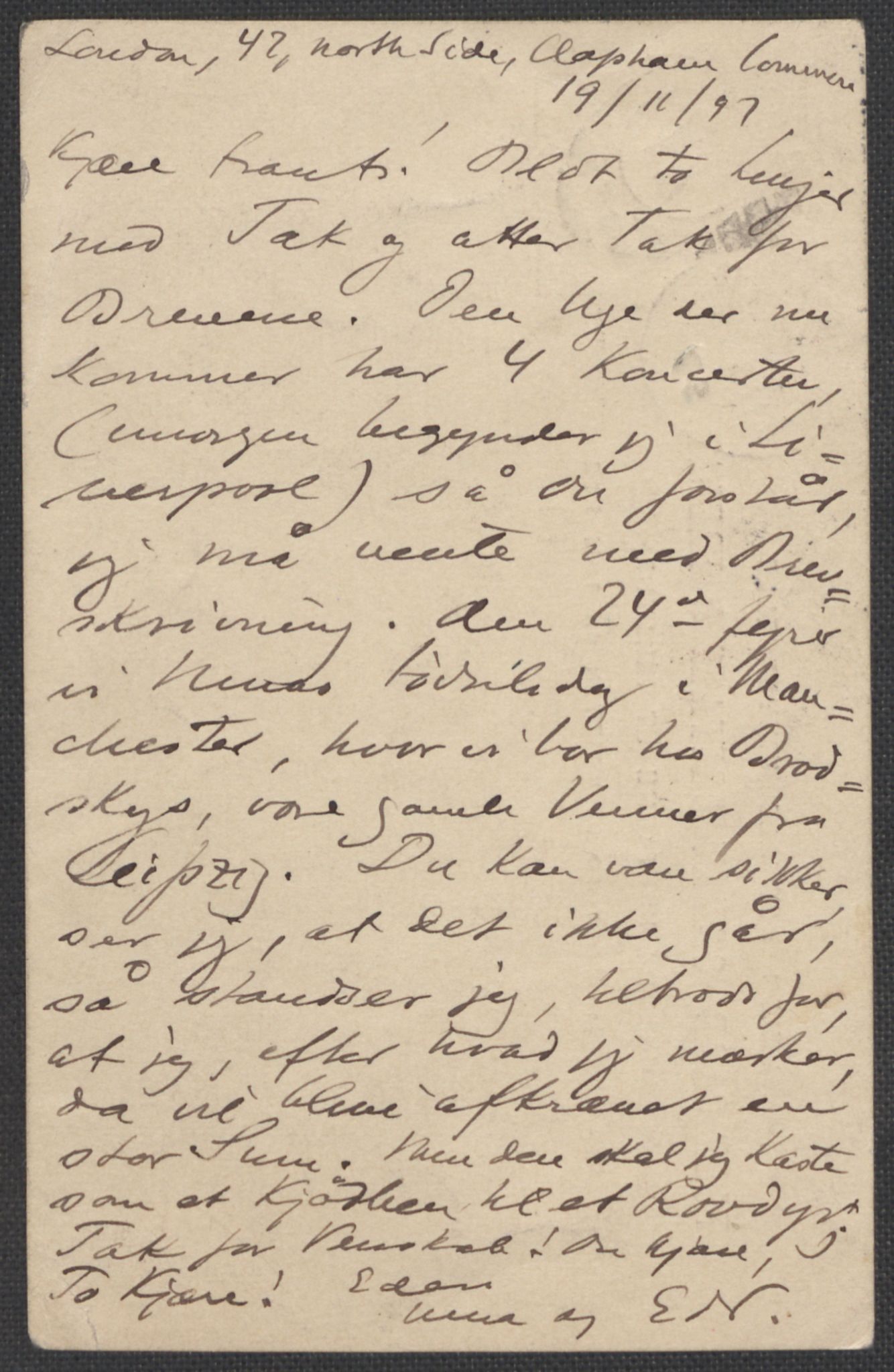 Beyer, Frants, AV/RA-PA-0132/F/L0001: Brev fra Edvard Grieg til Frantz Beyer og "En del optegnelser som kan tjene til kommentar til brevene" av Marie Beyer, 1872-1907, p. 503