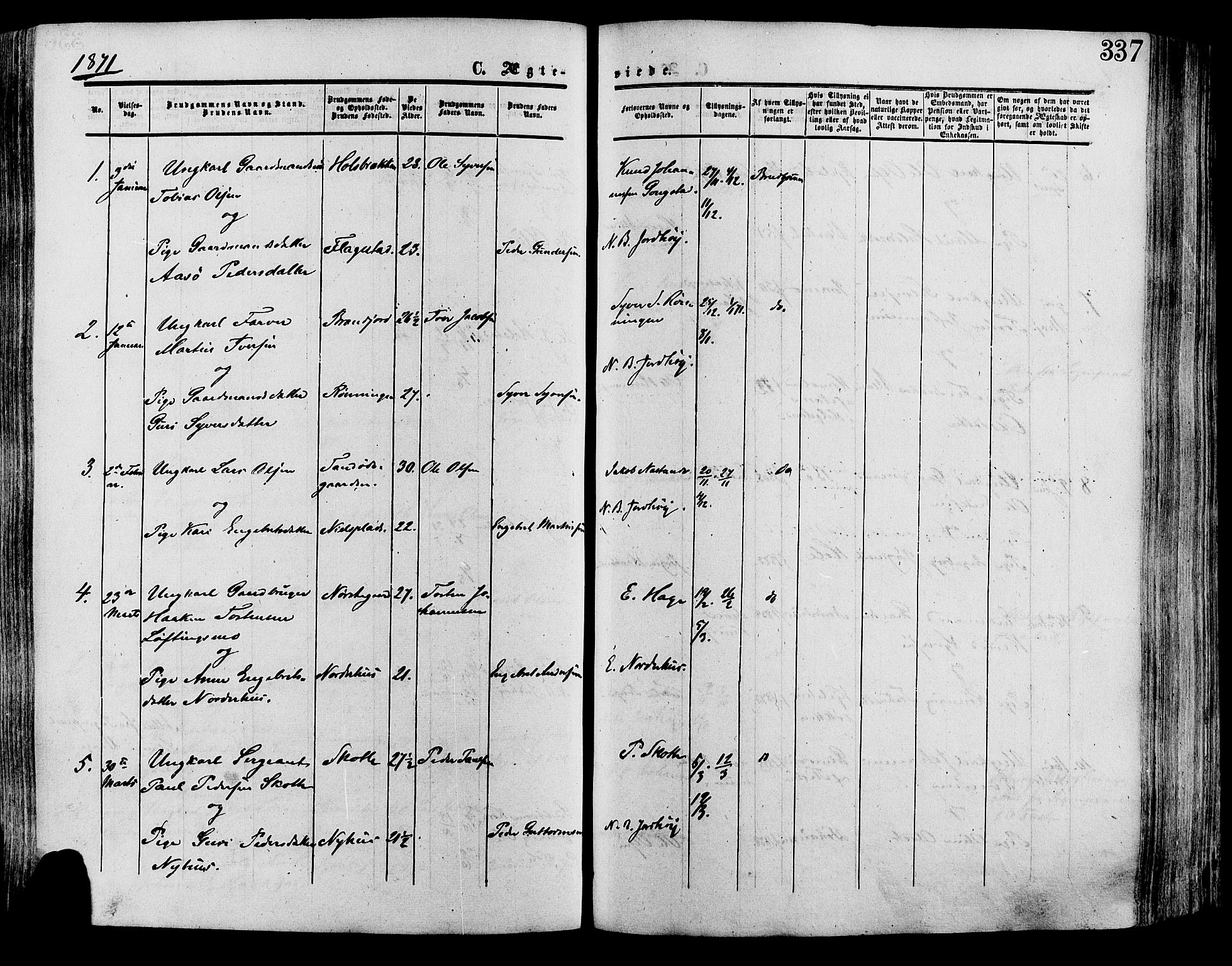 Lesja prestekontor, SAH/PREST-068/H/Ha/Haa/L0008: Parish register (official) no. 8, 1854-1880, p. 337