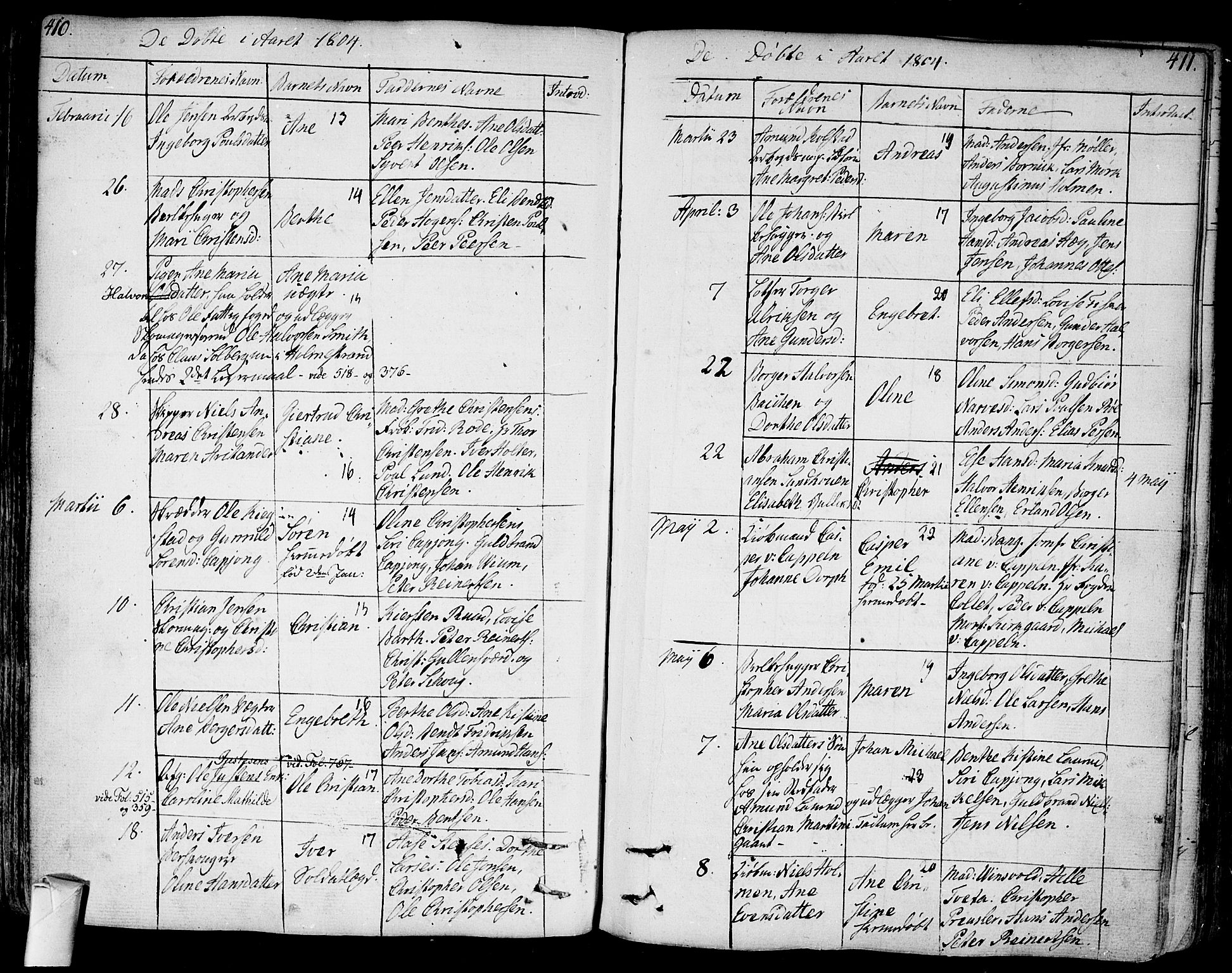 Bragernes kirkebøker, AV/SAKO-A-6/F/Fa/L0006a: Parish register (official) no. I 6, 1782-1814, p. 410-411