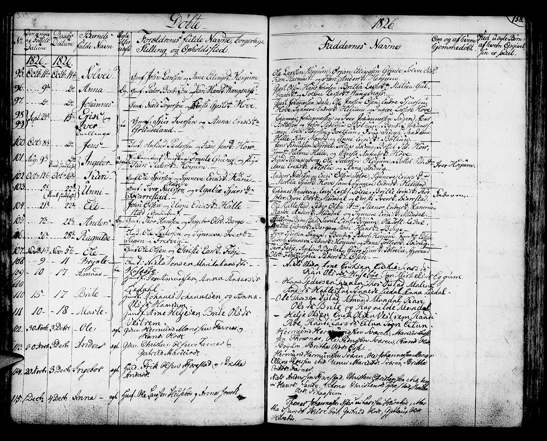 Leikanger sokneprestembete, SAB/A-81001: Parish register (official) no. A 6, 1810-1838, p. 158