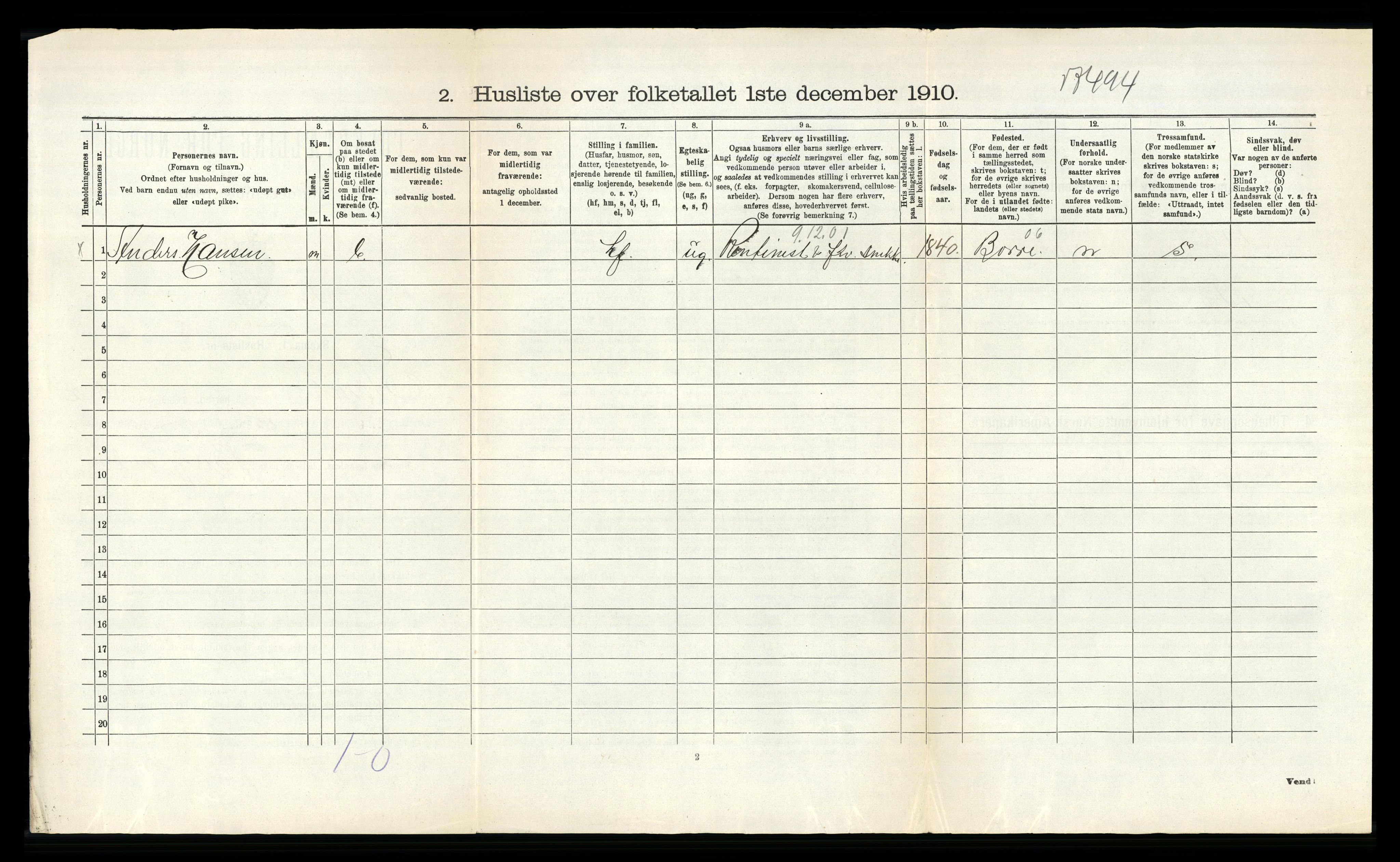 RA, 1910 census for Sem, 1910, p. 655