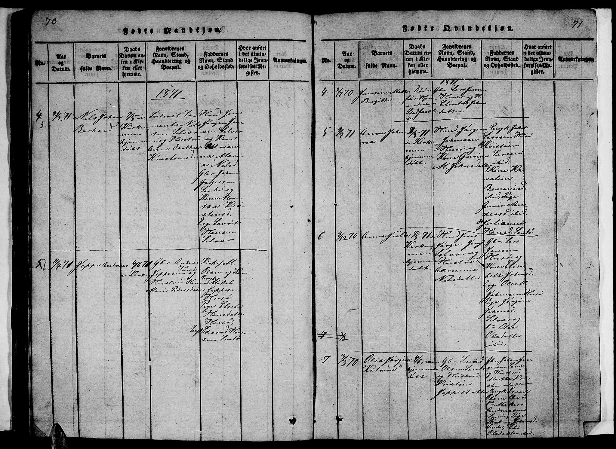 Ministerialprotokoller, klokkerbøker og fødselsregistre - Nordland, SAT/A-1459/840/L0581: Parish register (copy) no. 840C01, 1820-1873, p. 170-171